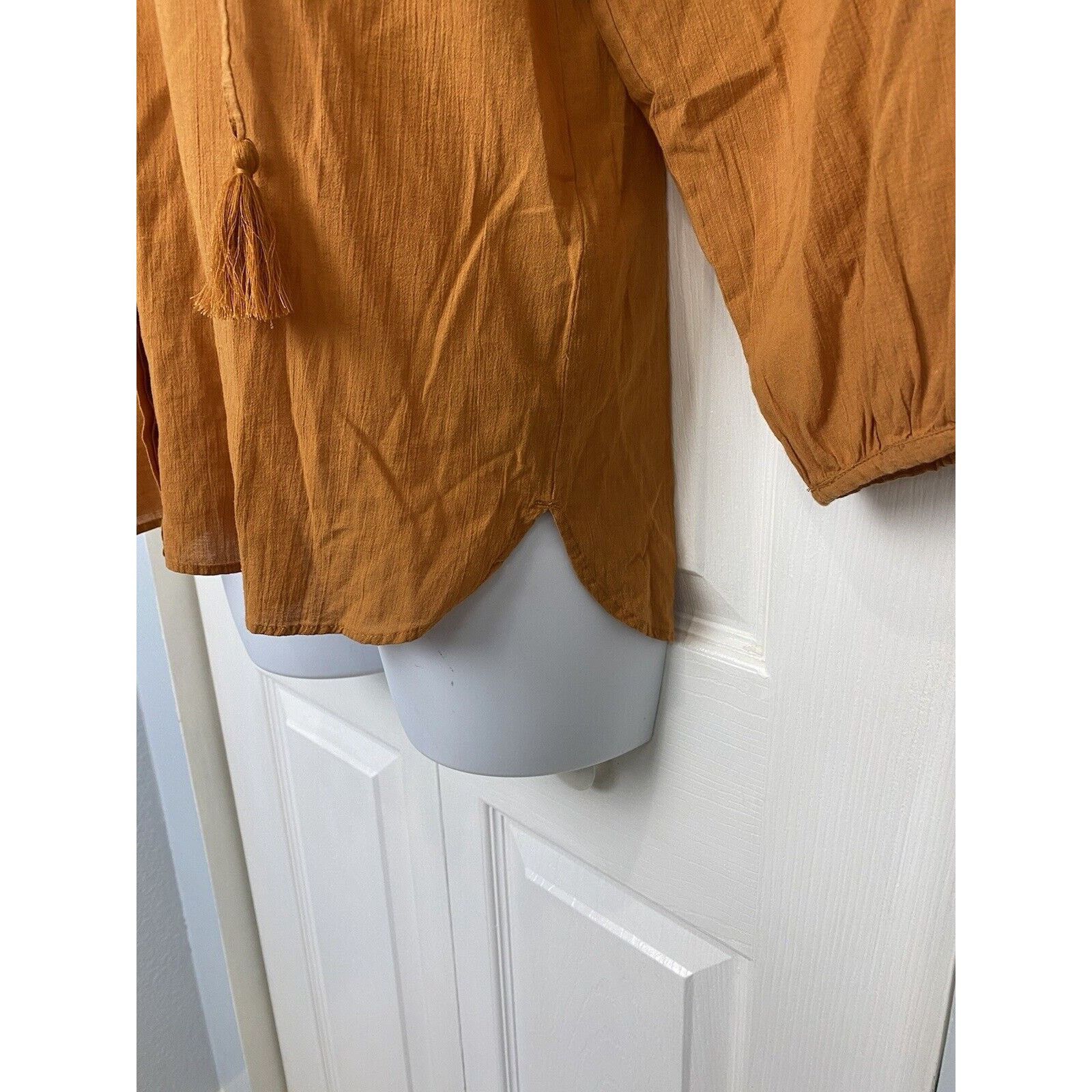 Massimo Dutti NWT Massimo Dutti Orange Rust Button Shirt Blouse Linen Size M / US 6-8 / IT 42-44 - 5 Thumbnail