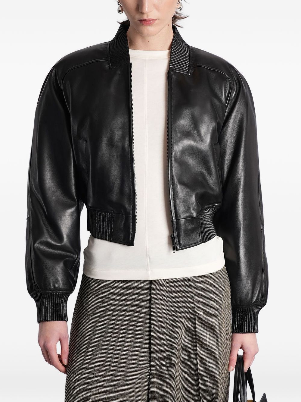 Phoebe Philo LEATHER BOMBER JACKET Size S / US 4 / IT 40 - 1 Thumbnail