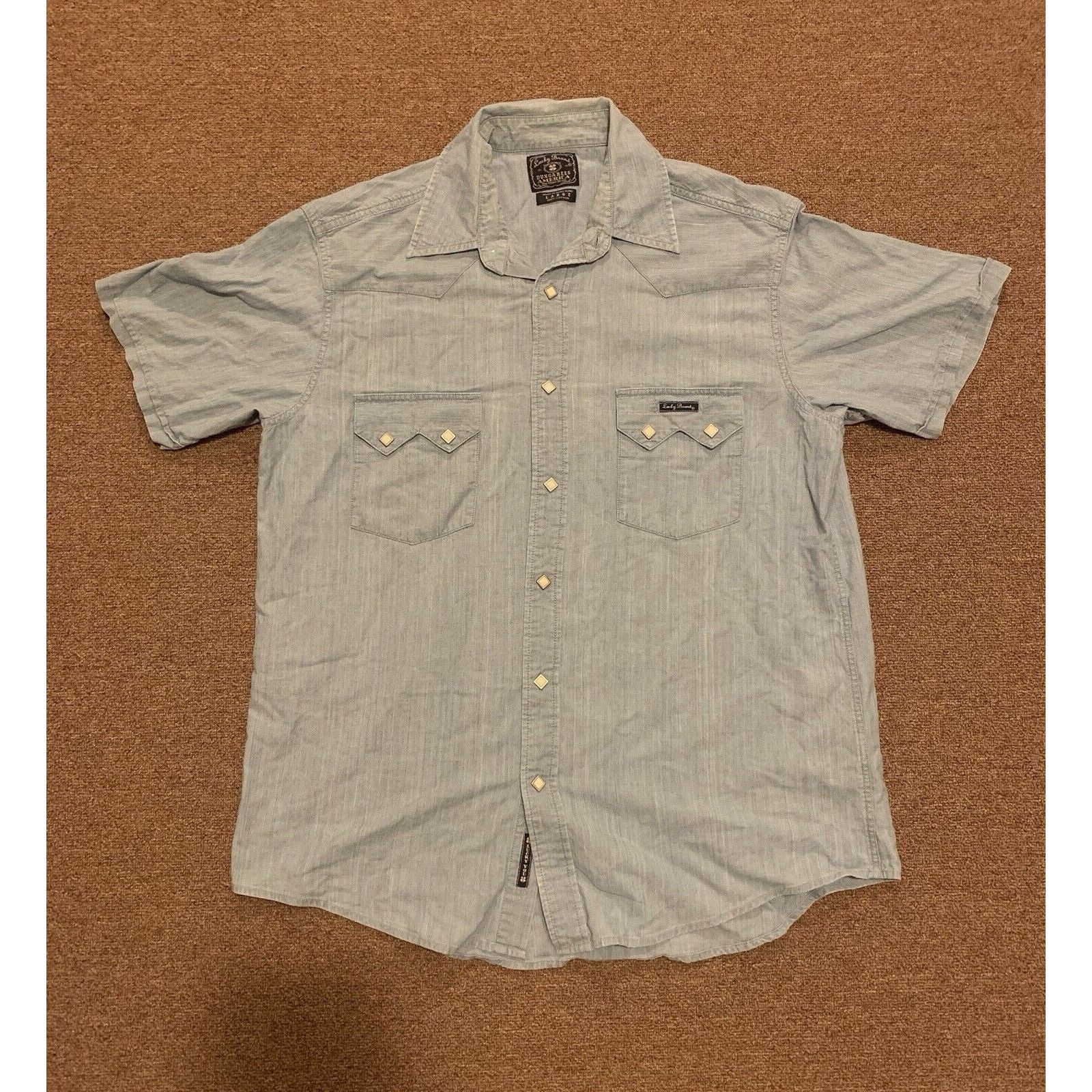 Lucky Brand Lucky Brand Dungarees Shirt Mens L Blue Cotton Button Down Size US L / EU 52-54 / 3 - 1 Thumbnail