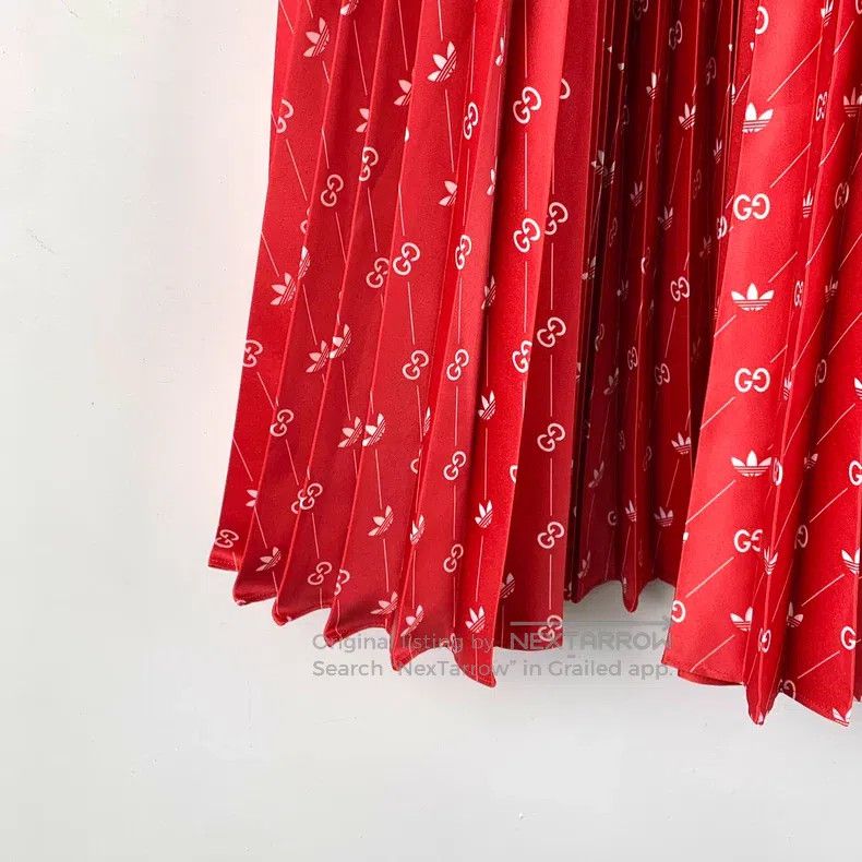 Gucci Gucci Red logo cotton pleated half-length skirt Size 25" / US 0 / IT 36 - 4 Thumbnail