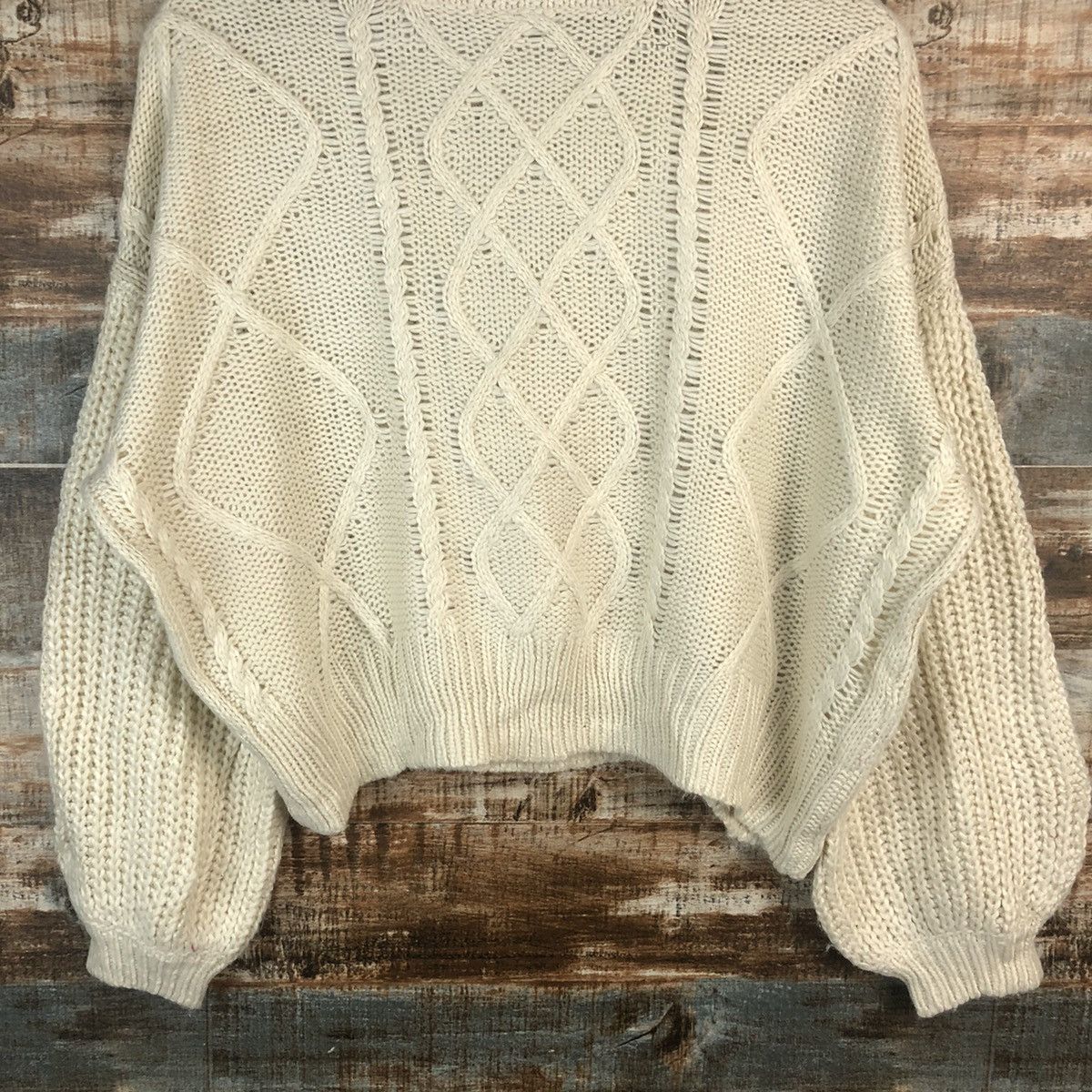 Homespun Knitwear × Japanese Brand Earth Music & Econology White Knitwear #A2260 Size M / US 6-8 / IT 42-44 - 3 Thumbnail
