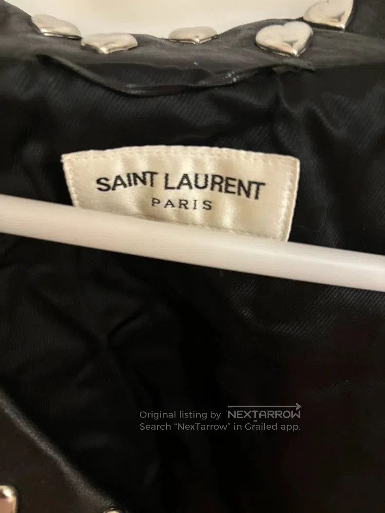 Saint Laurent Paris Saint Laurent Black Heart Studded Leather Jacket- Size US M / EU 48-50 / 2 - 3 Thumbnail