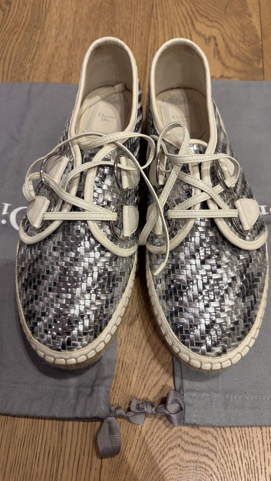 Dior Leather woven espardilles Size US 8 / IT 38 - 1 Thumbnail