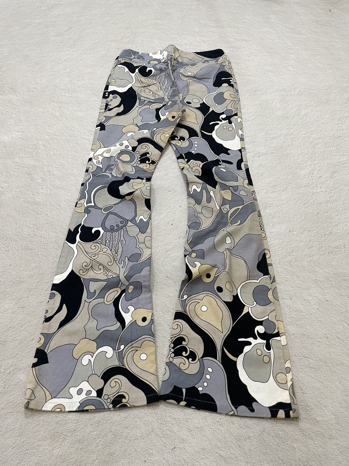 Katharine Hamnett London Katharine Hamnet archive Abstract Pattern Flare Pants Y2K Size 26" / US 2 / IT 38 - 9 Thumbnail