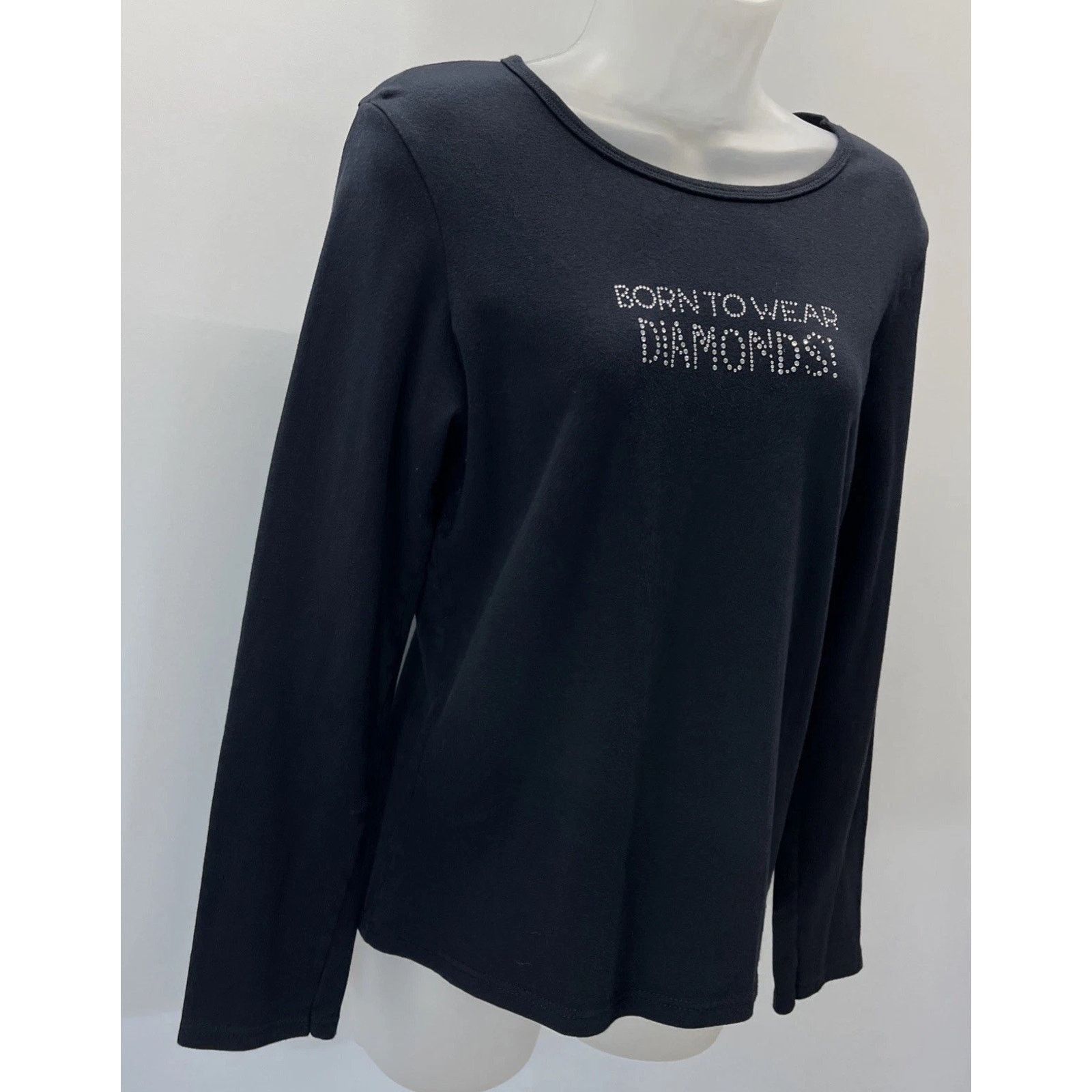 Other Women’s Jensen Shirt Born To Wear Diamonds Jeweled XL Size XL / US 12-14 / IT 48-50 - 3 Thumbnail