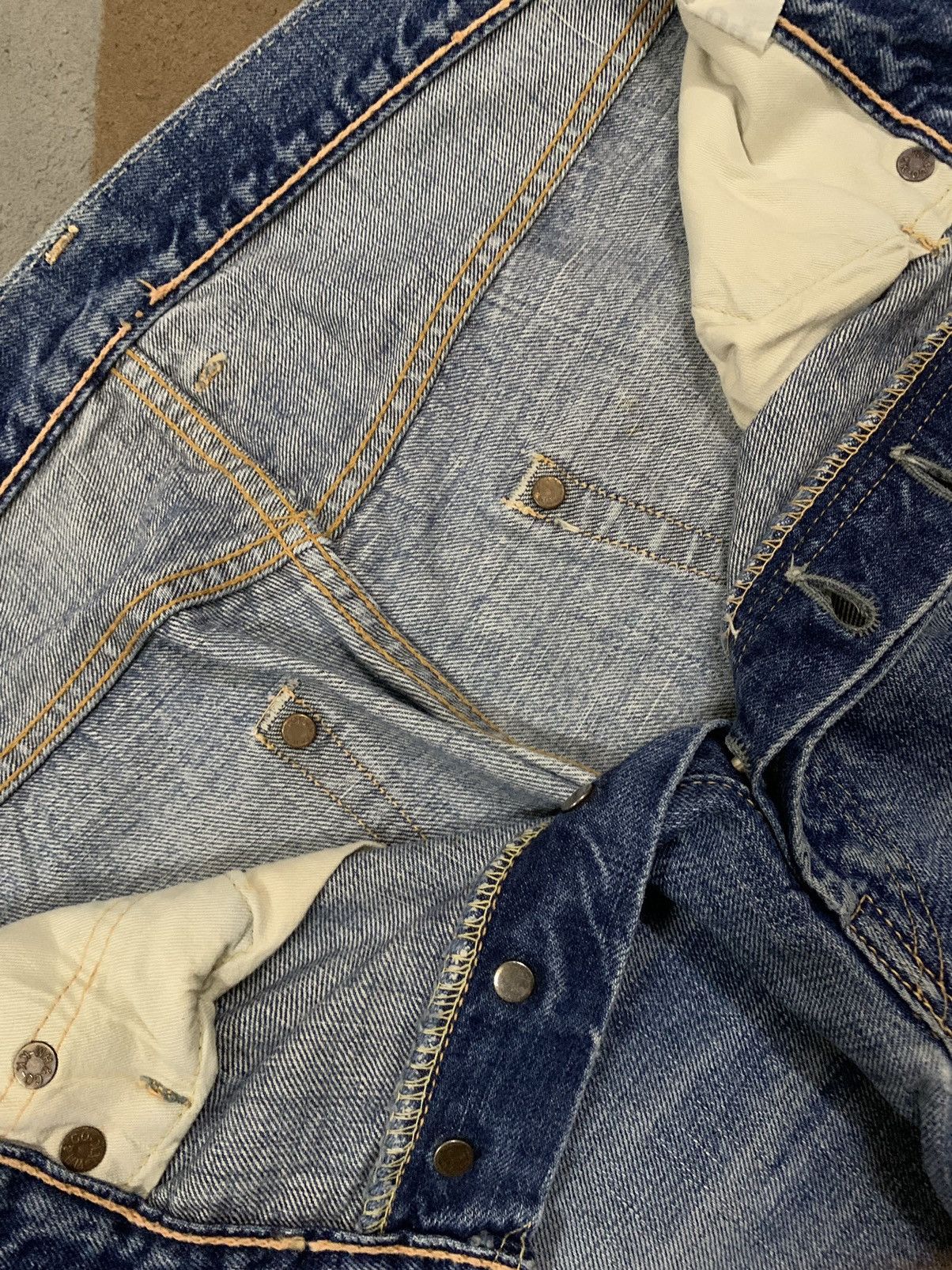 Sugar Cane Vintage 90s Warehouse & Co Selvedge Loose Distressed Jorts Size US 33 - 21 Thumbnail