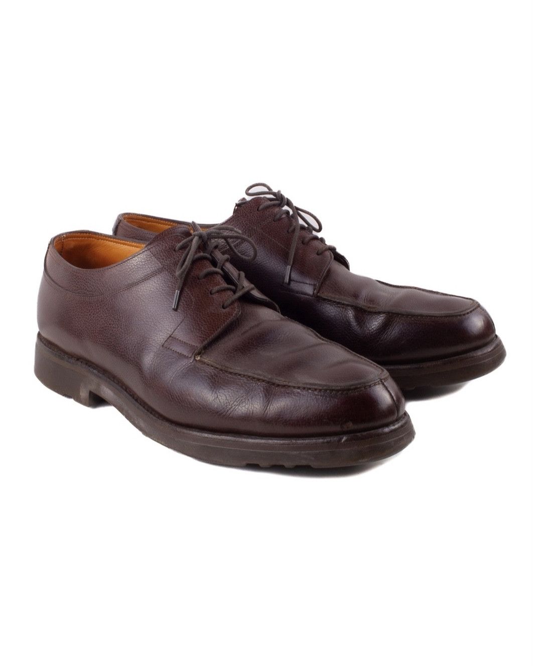 image of John Lobb Barros Dark Brown Leather Derby Shoes, Men's (Size 10.5)