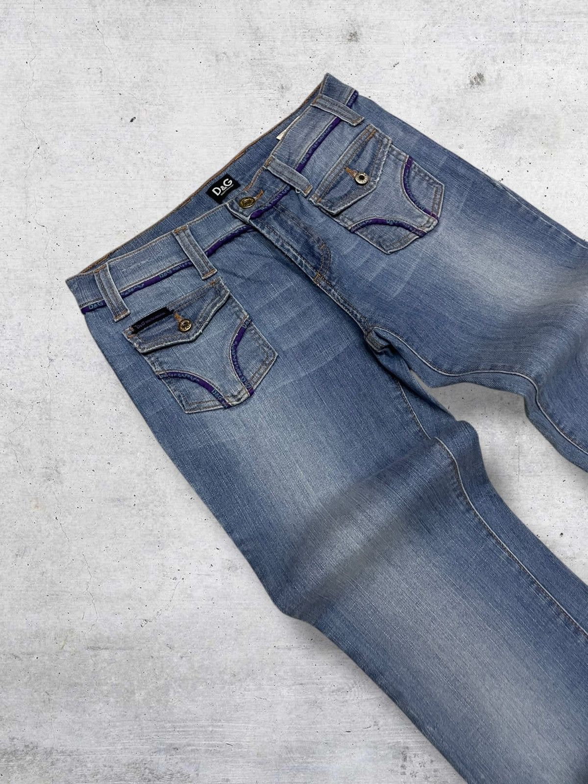 Dolce & Gabbana VINTAGE DOLCE & GABBANA DESIGNER 90S RARE FLARED BLUE WASHED Size US 28 / EU 44 - 7 Thumbnail
