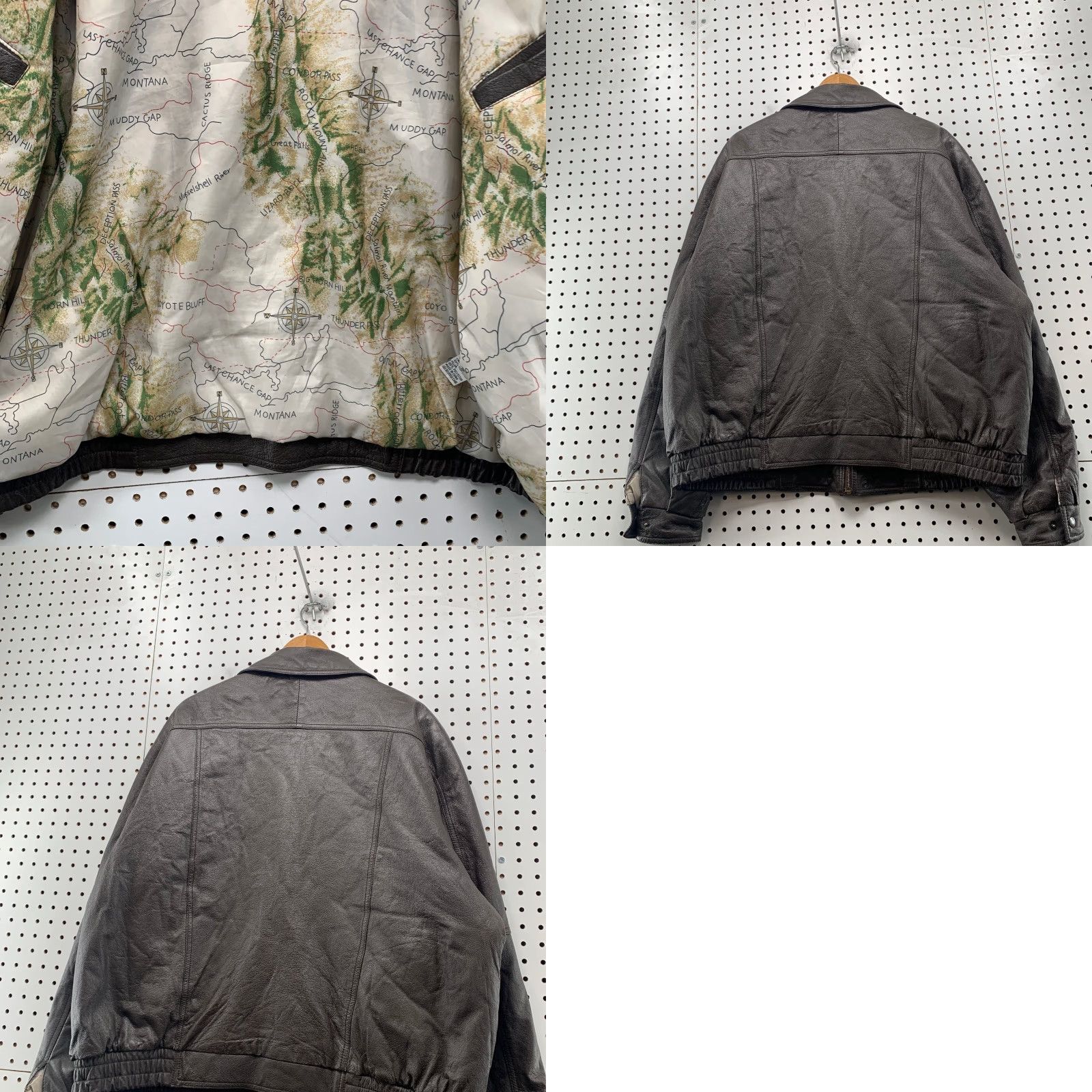 Vintage VINTAGE Life Members Bomber Jacket Mens 2XL Brown River Map Liner Jacket Size US XXL / EU 58 / 5 - 10 Thumbnail