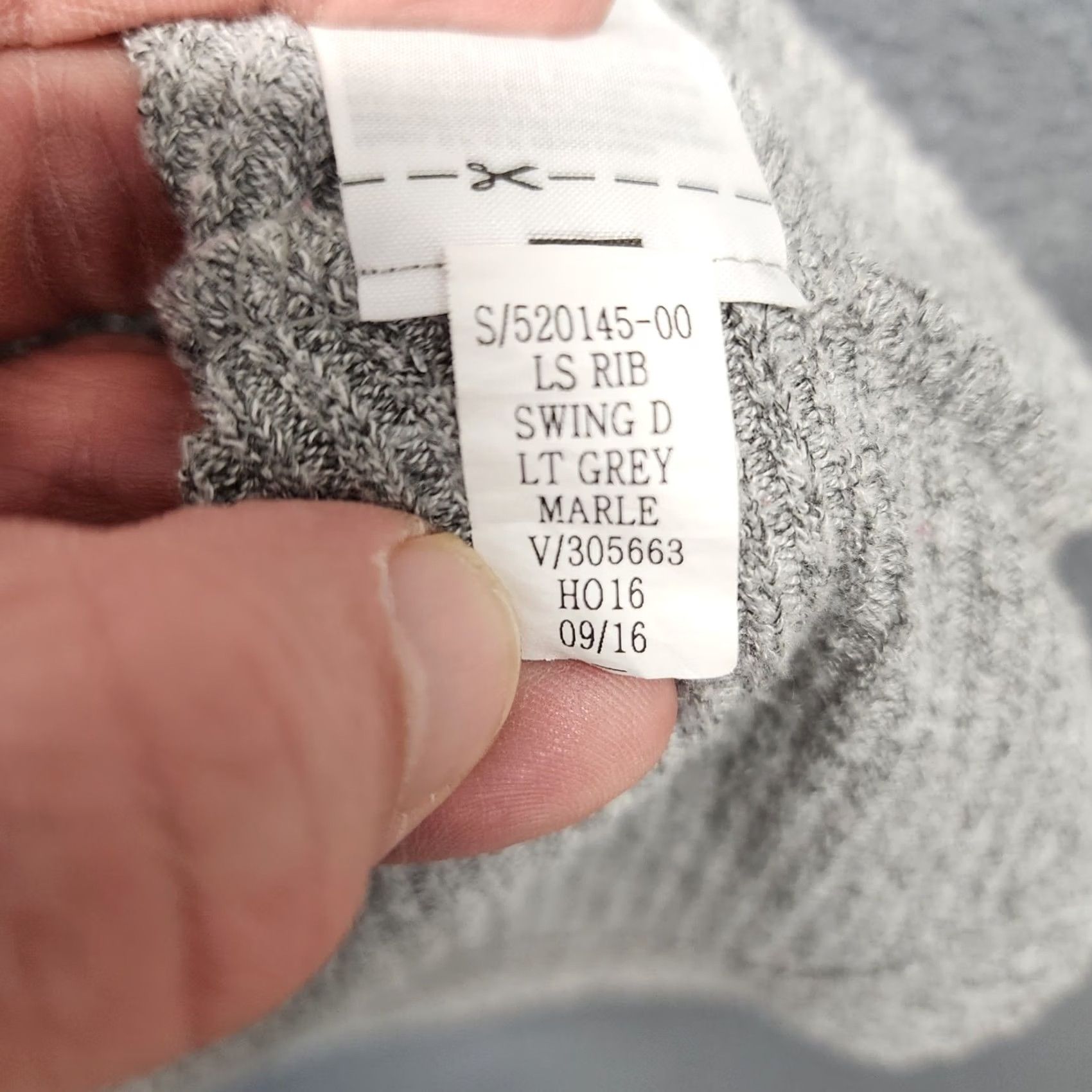 Gap Gap Dress Women's L Large Light Grey Long Sleeve Ribbed Swing Stretch Knee Length A-Line Pullover Dress Mens Womens Girls Size L / US 10 / IT 46 - 6 Thumbnail