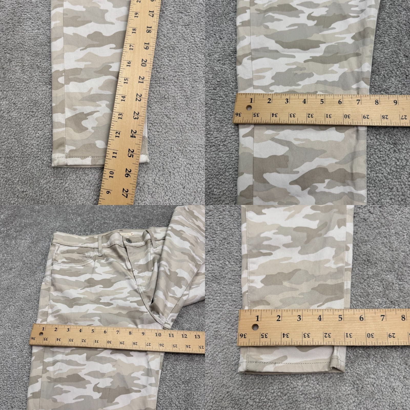 Levi's Levi's 720 Jeans Womens Crop High Rise Skinny Beige Camouflage 31 Regular Denim City Streetwear Size 24" / US 00 / IT 34 - 10 Thumbnail