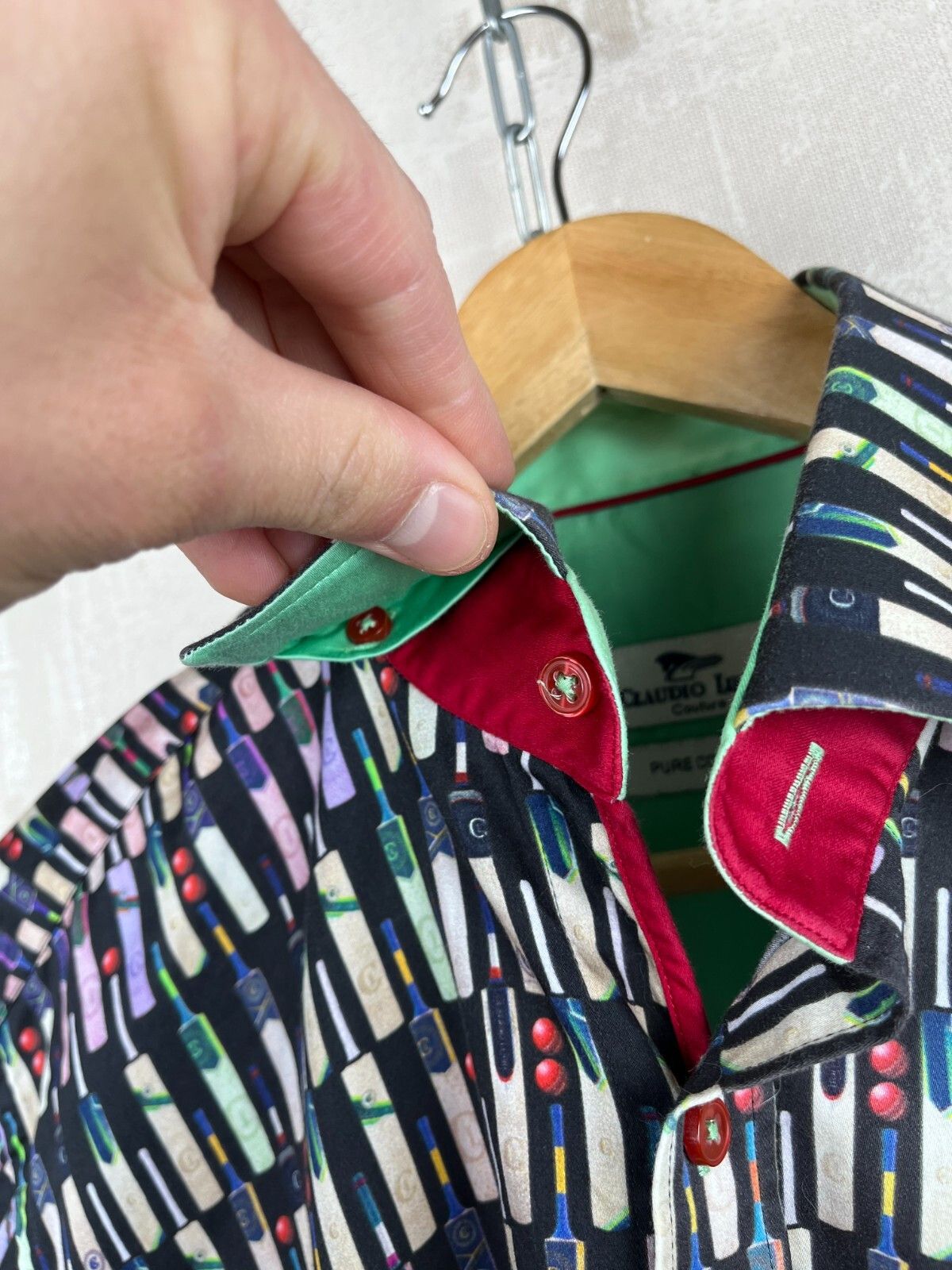 Other Claudio Lugli Cricket Ball Bet Print Long Sleeve Shirt Size US L / EU 52-54 / 3 - 6 Thumbnail