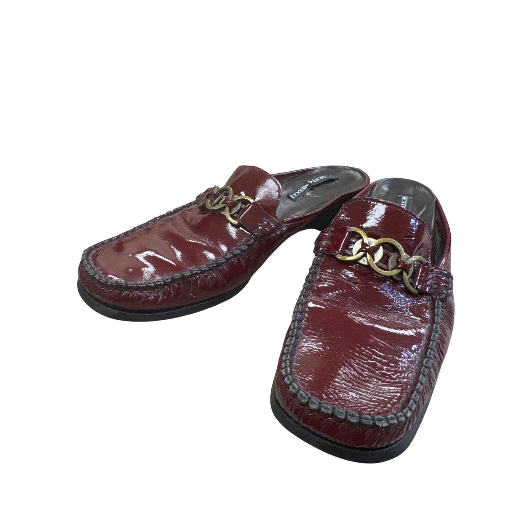Designer Sesto Meucci Womens Red Patent Leather Slip-On sandals Size Size US 10 / IT 40 - 13 Thumbnail