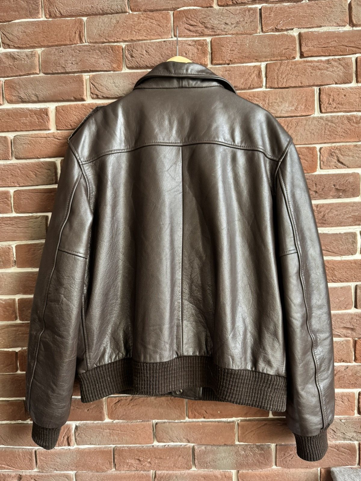 Vintage Conbipel Vintage 90s Flight Leather Jacket Rare Rock Roll Size US L / EU 52-54 / 3 - 2 Thumbnail