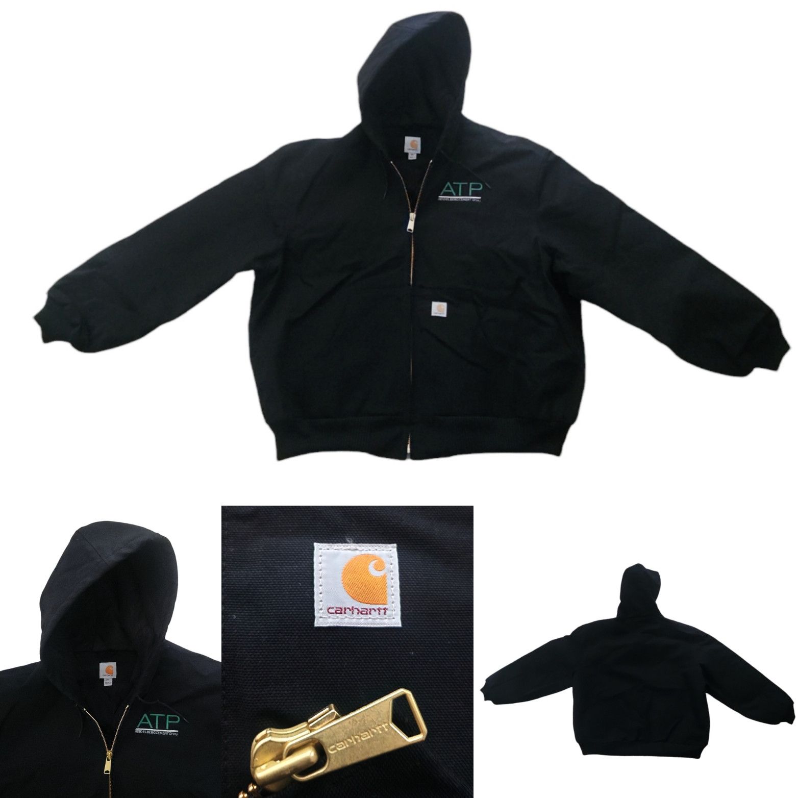 image of Carhartt 103940 Duck Jacket Quilted Flannel Lined Black 2Xl, Men's