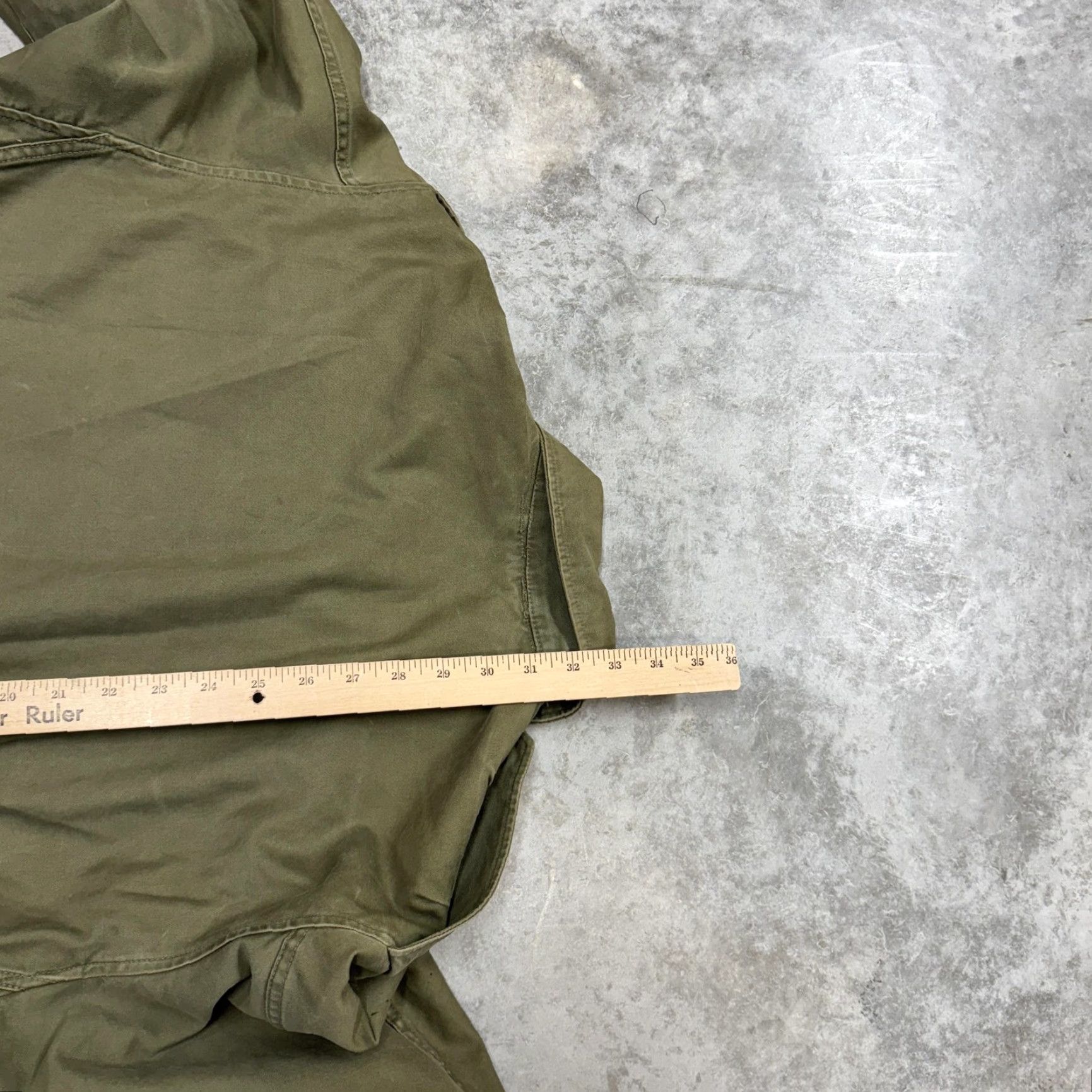Vintage VINTAGE M-51 Jacket Mens Medium Military Jacket Green Cotton Canvas Pocket Coat 50s Fall Spring Zip Button Army Mens Size US L / EU 52-54 / 3 - 5 Thumbnail