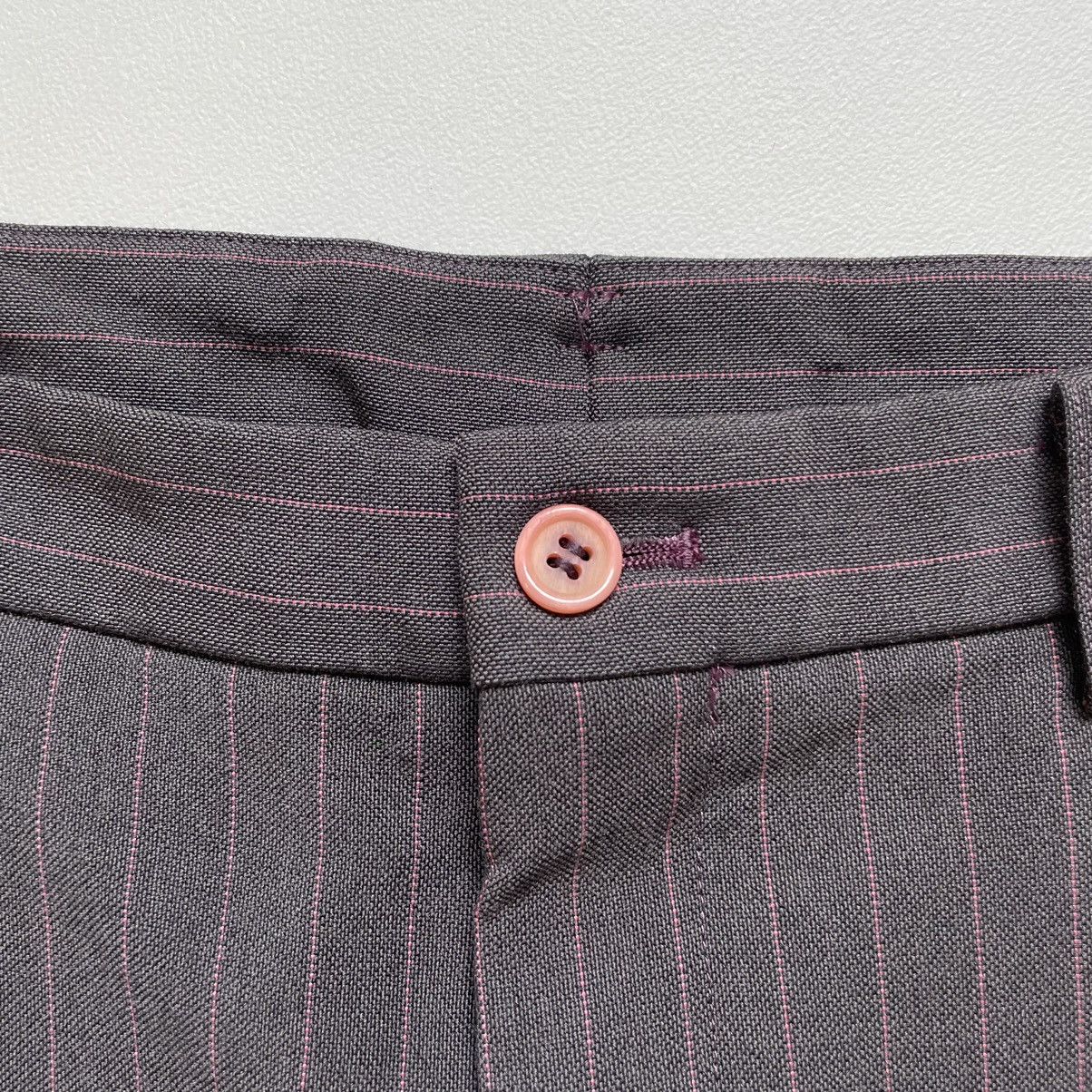S/S 05 Grey/Pink Wool Pinstripe Trousers