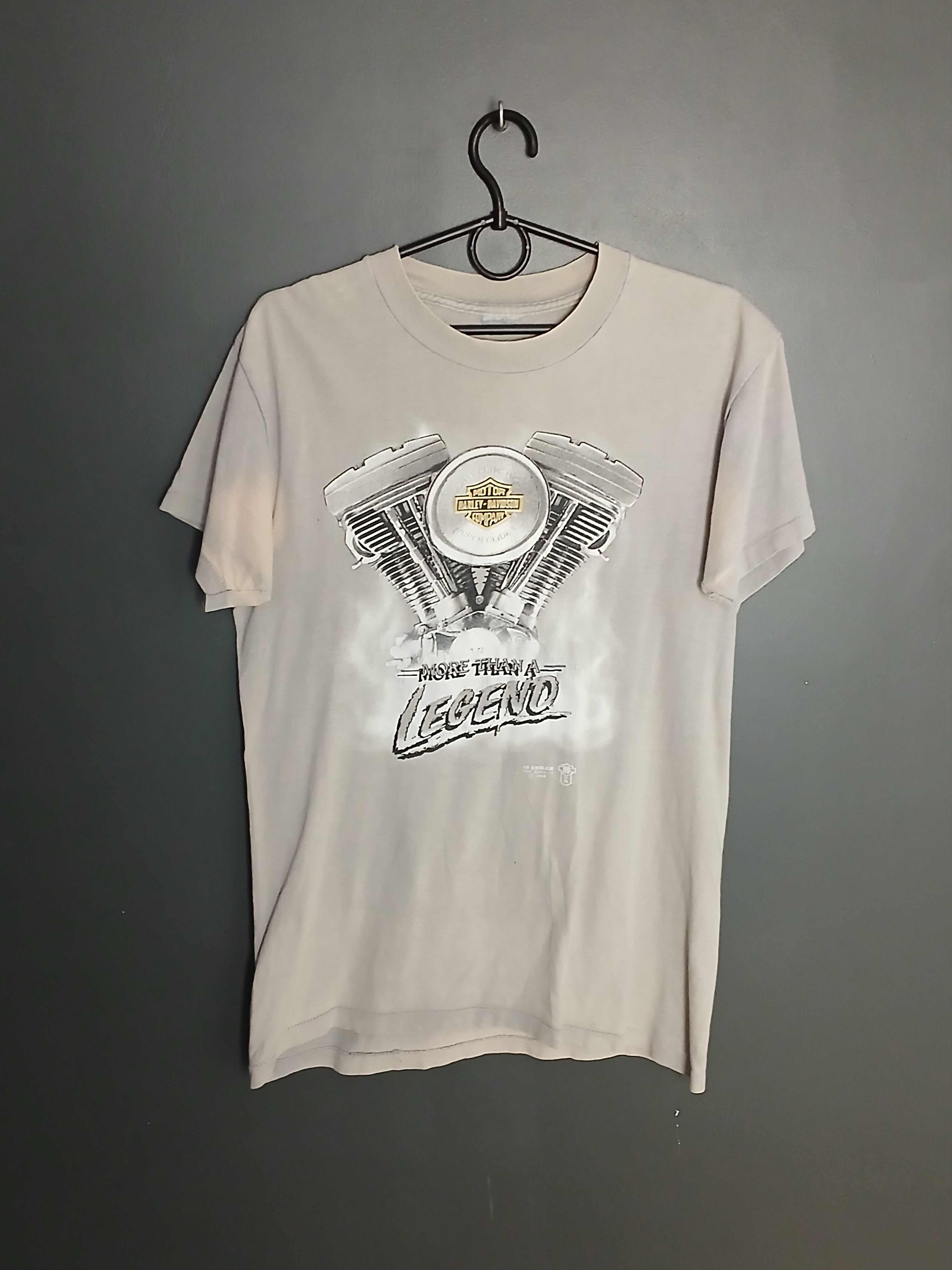 Harley Davidson Vintage 1989 3D Emblem Harley Davidson Racing Moto T-Shirt Size US M / EU 48-50 / 2 - 1 Thumbnail