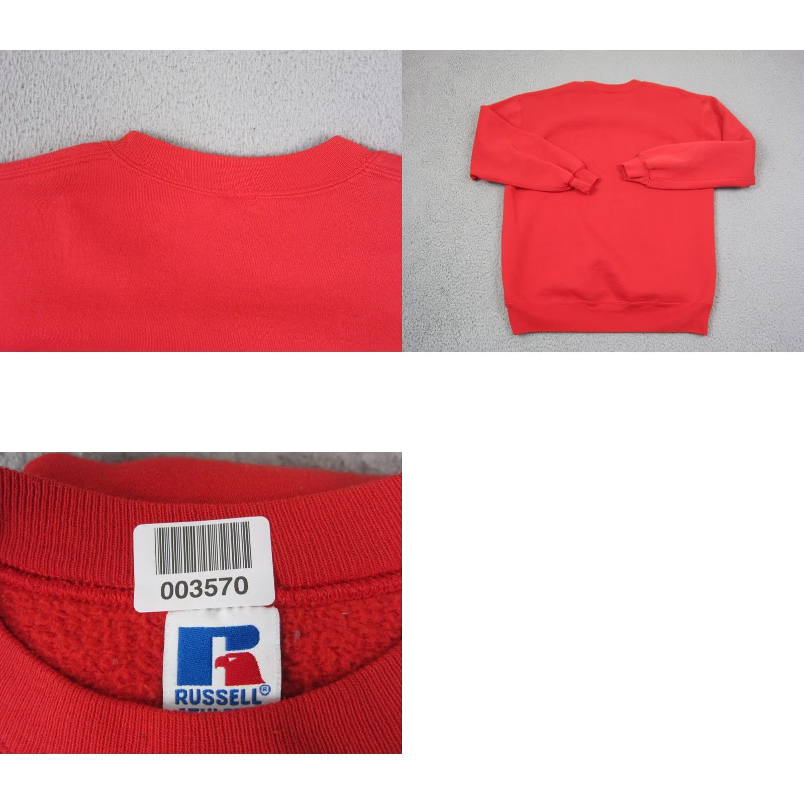 Russell Athletic VINTAGE Russell Sweatshirt Mens XL Red 90s USA Logo Pullover Crew Neck Cotton Fleece Therma Comfort Size US XL / EU 56 / 4 - 9 Thumbnail