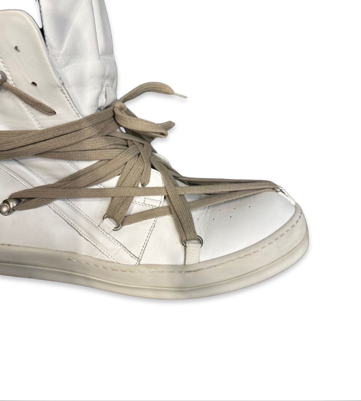 Rick Owens RARE Rick Owens White Megalace Geobaskets Size US 11.5 / EU 44-45 - 3 Thumbnail
