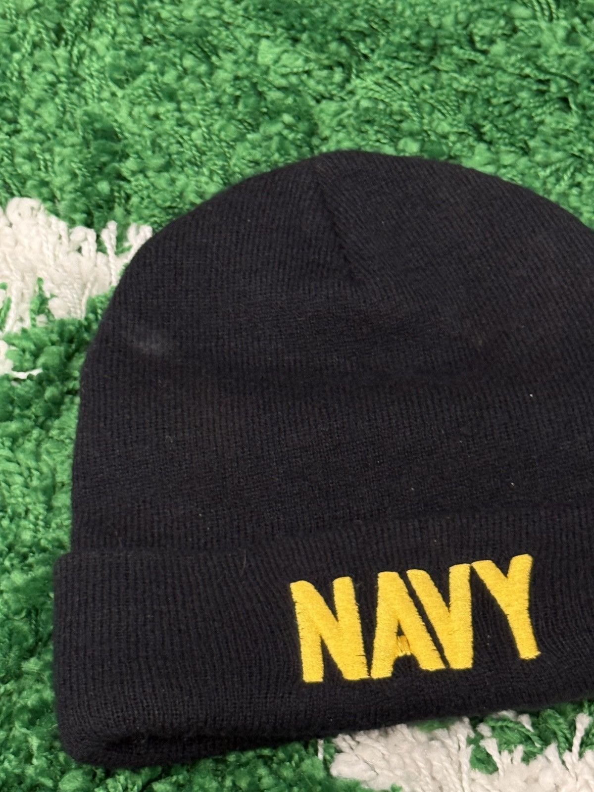 Other Vintage NAVY Knit Beanie Hat USA America Military Size ONE SIZE - 2 Thumbnail