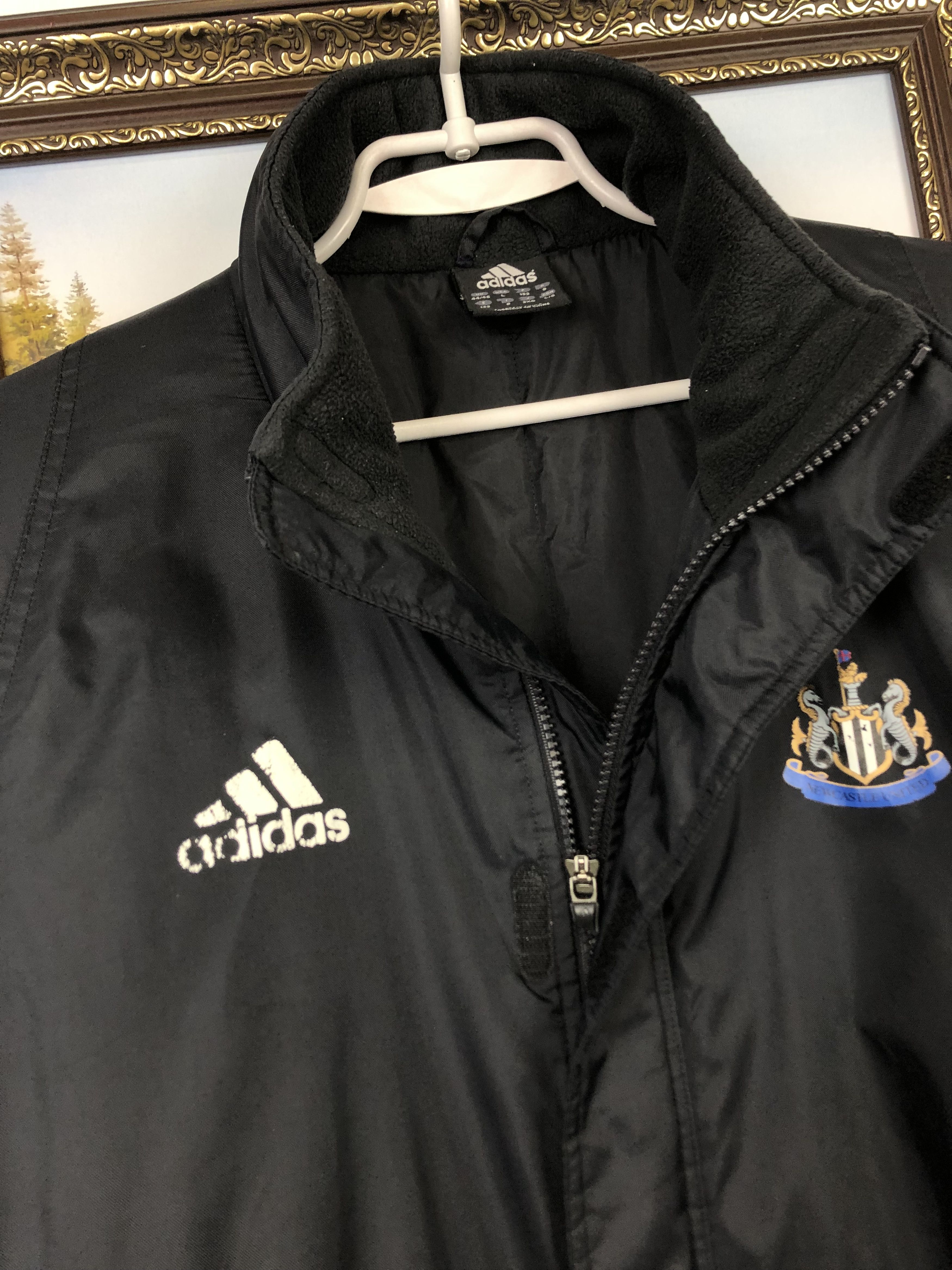 Adidas Vintage Newcastle United Football Jacket Soccer Bomber Warm Size US XL / EU 56 / 4 - 3 Thumbnail