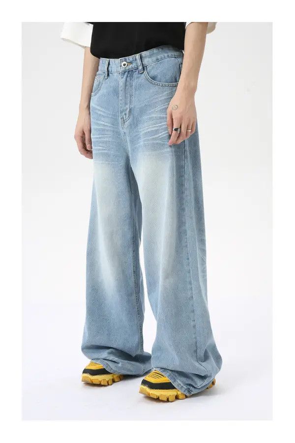 VIBE American style washed distressed light blue jeans Size US 32 / EU 48 - 4 Thumbnail