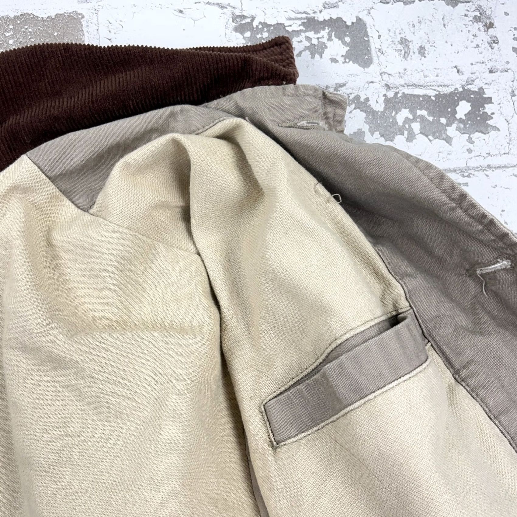 Vintage VINTAGE Cabela's Chore Jacket Men XL Tan Brown Barn Coat Corduroy Collar Green Solid 80s Retro Hipster Rockabilly Overcoat Jacket Mens Size US XL / EU 56 / 4 - 5 Thumbnail