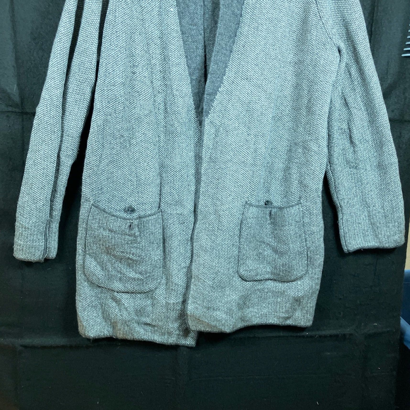 Talbots Talbots Womens Cardigan Gray Wool L Notched Lapel Patch Pockets V-Neck KnIT Knit Open Cardigan Casual Workwear Size L / US 10 / IT 46 - 5 Thumbnail