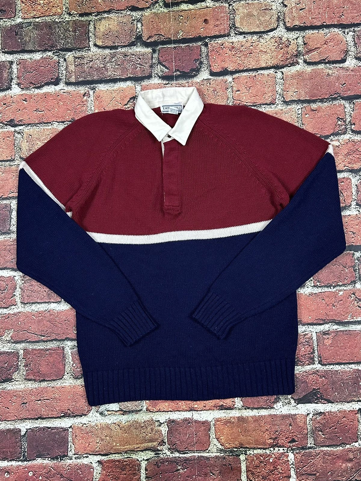 Vintage Vintage EATON HILL SPORT 1/4 Snap Button Collared Sweater Size US XL / EU 56 / 4 - 1 Thumbnail