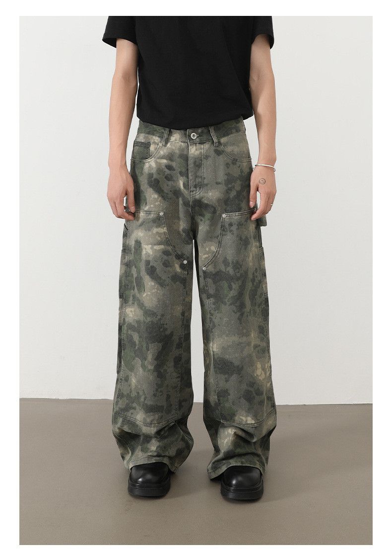 Vintage Retro men's loose straight casual workwear camouflage jeans Size US 32 / EU 48 - 1 Thumbnail