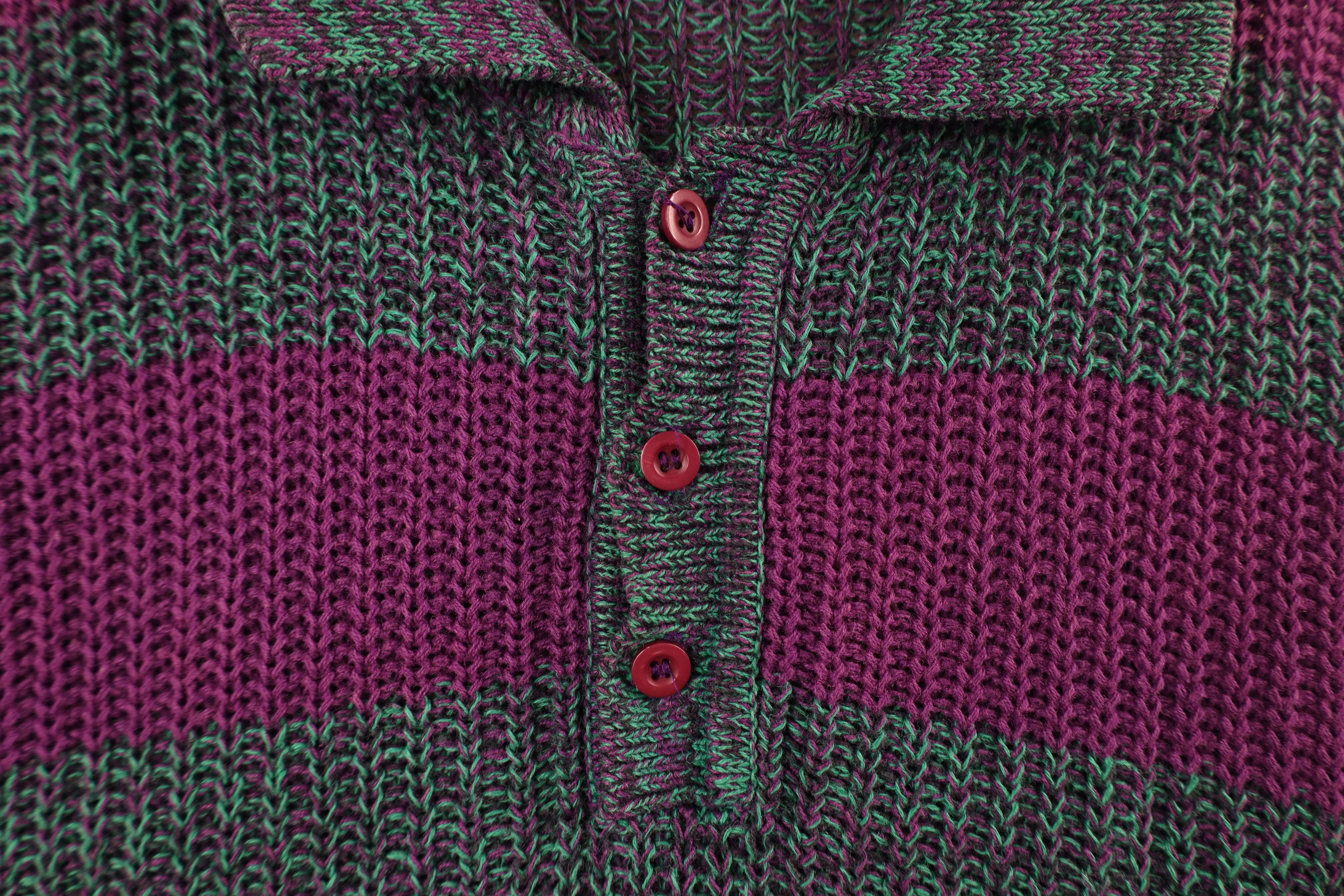 Vintage Vintage 90s Streetwear Block Ribbed Knit Collared Sweater Size US L / EU 52-54 / 3 - 4 Thumbnail