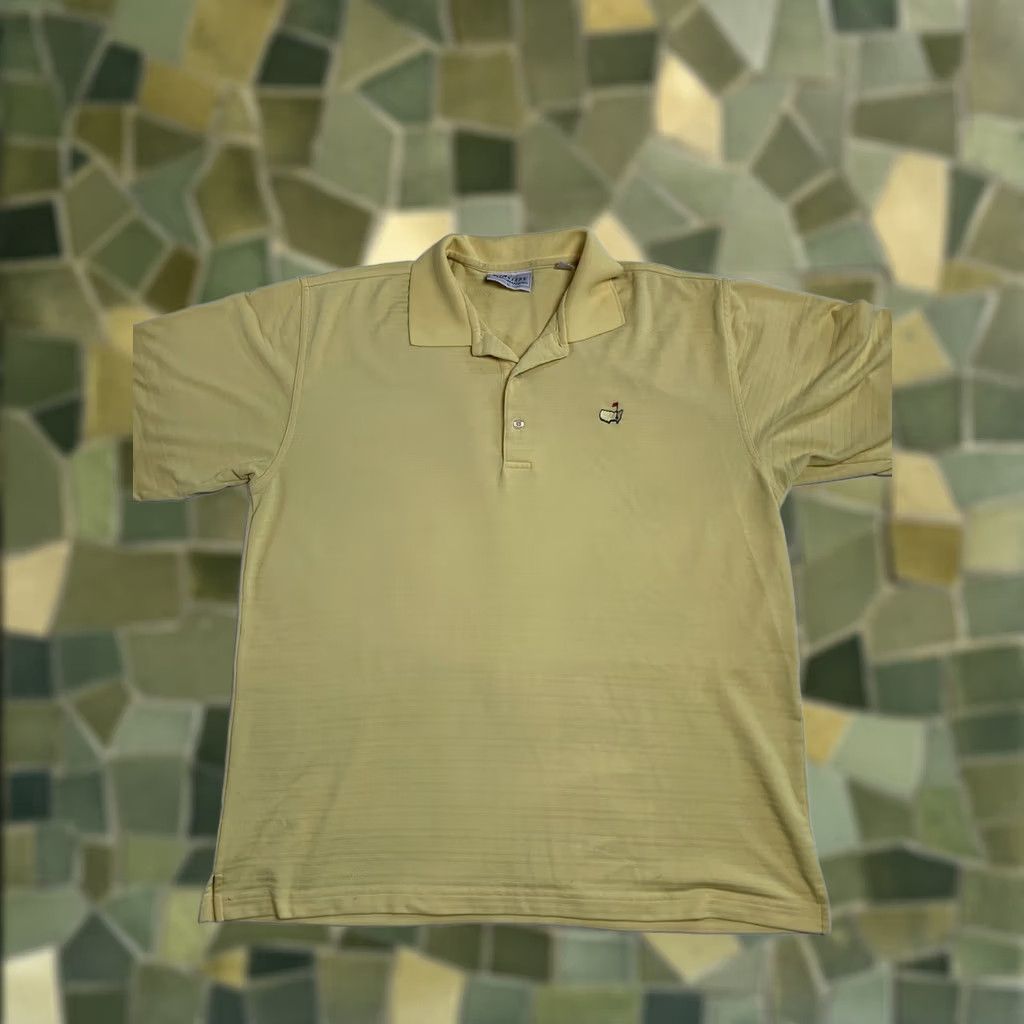 Vintage VINTAGE Masters Performance Shirt Mens L Yellow Textured Polo Golf Shirt Size US L / EU 52-54 / 3 - 1 Thumbnail