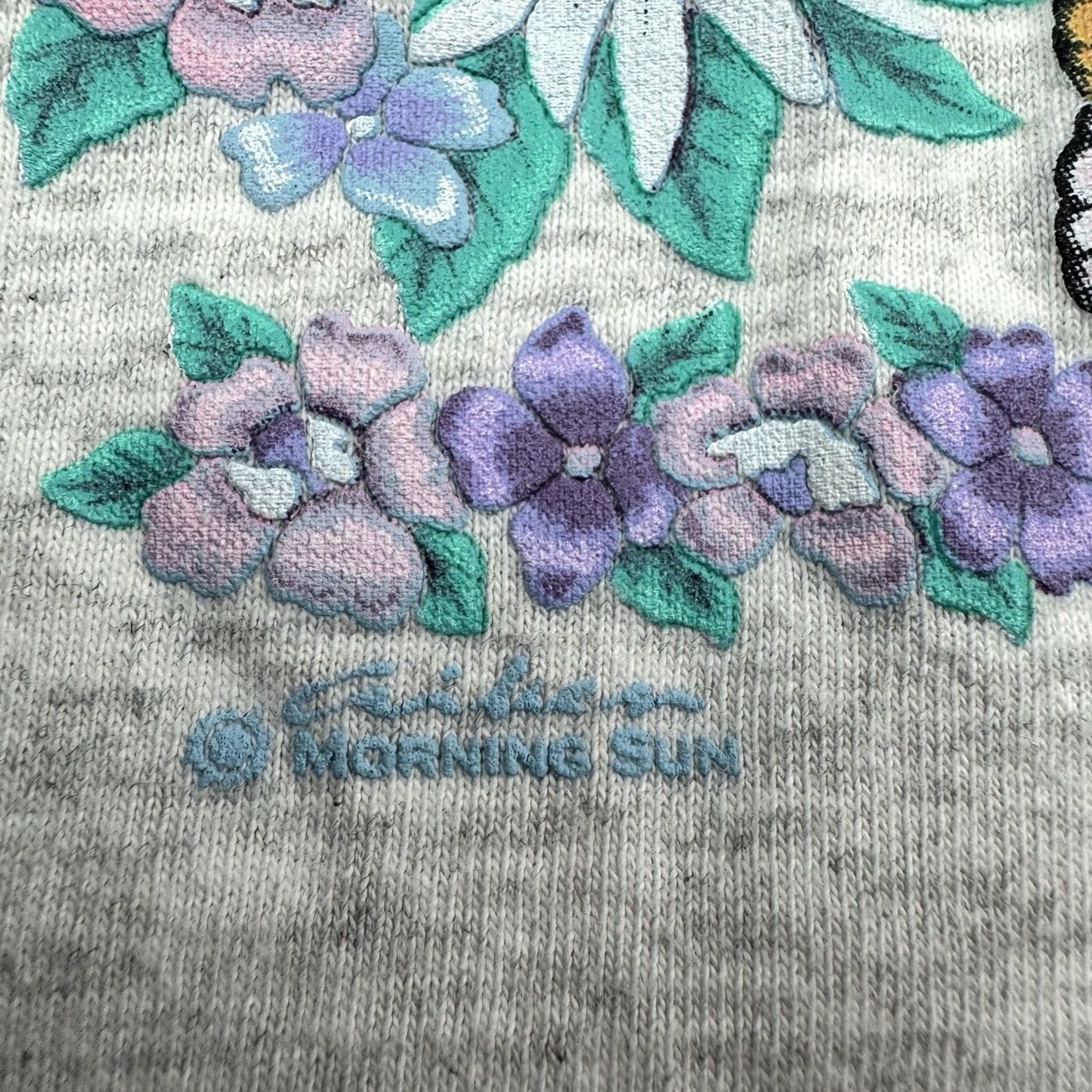 Vintage VINTAGE Morning Sun T-Shirt Womens Large Gray Cotton Butterfly Flower 90s Animals Nature Mens Women Girls Boys Size L / US 10 / IT 46 - 4 Thumbnail
