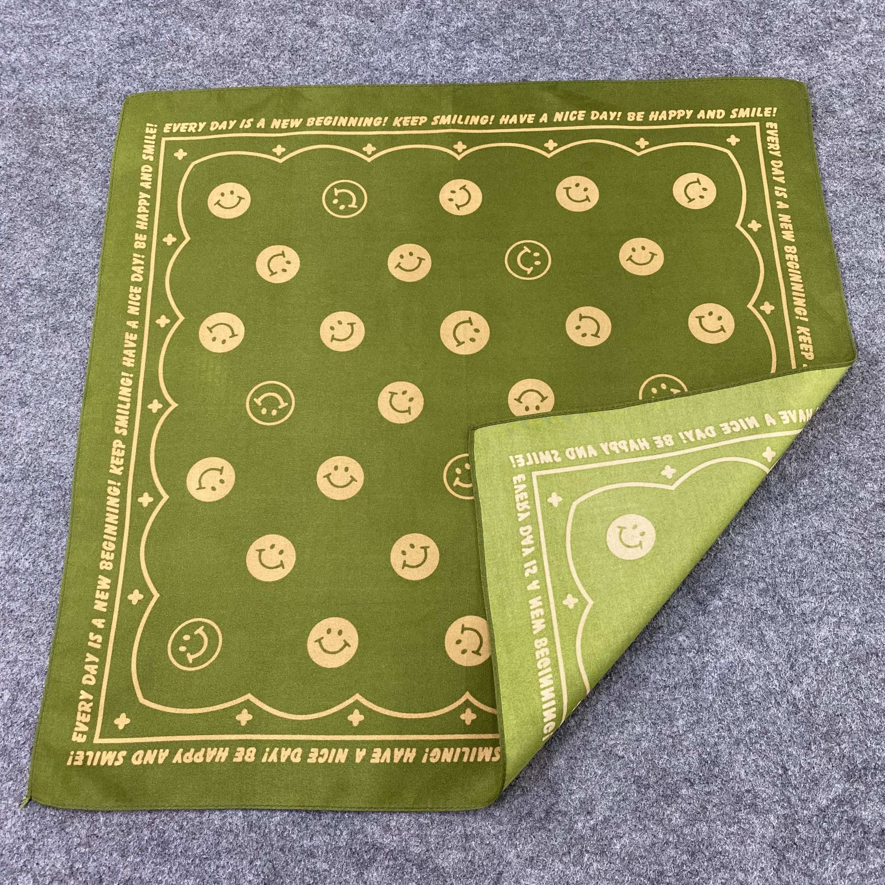 Japanese Brand Smile Face Monogram Handkerchief /Bandana /Neckerchief-B1393 Size ONE SIZE - 5 Thumbnail