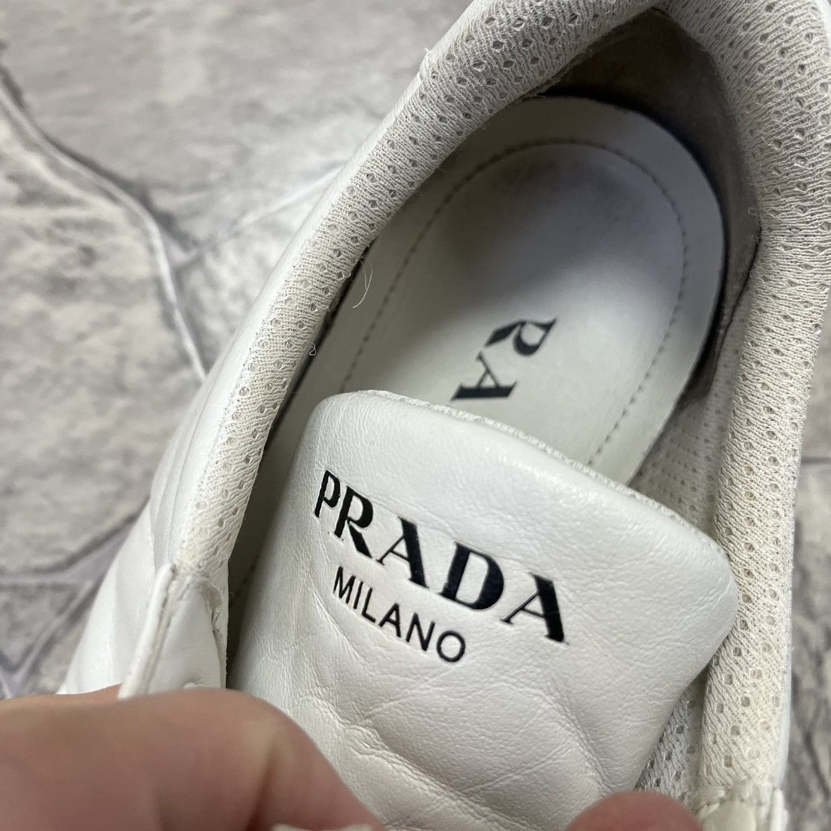 Prada Prada Milano White Leather Shoes Trainers Prax 01 Size 9.5 Size US 9.5 / EU 42-43 - 10 Thumbnail