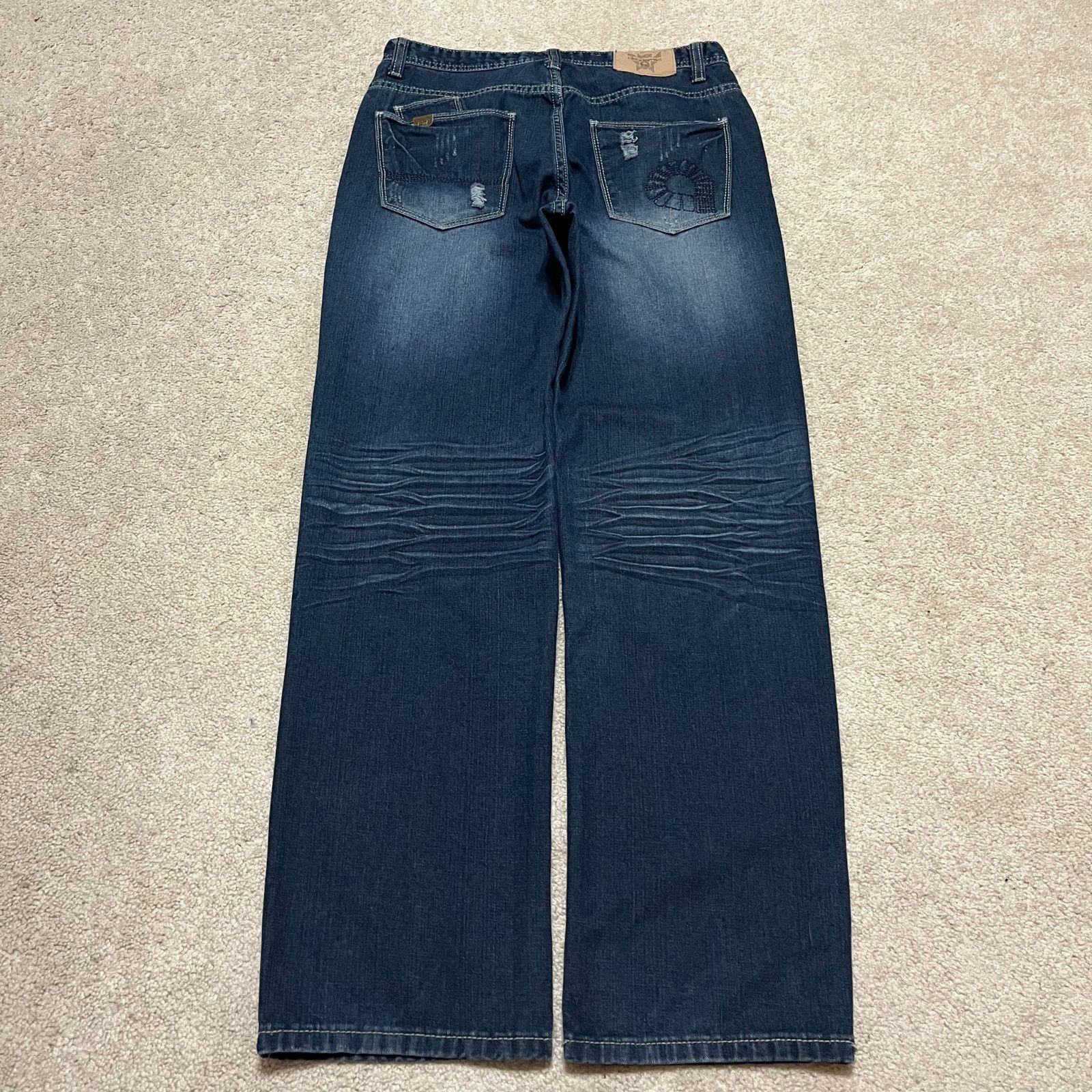 Akademiks Akademiks Y2K Baggy Skater Faded Dark Jeans 32Wx32L Size US 32 / EU 48 - 2 Thumbnail