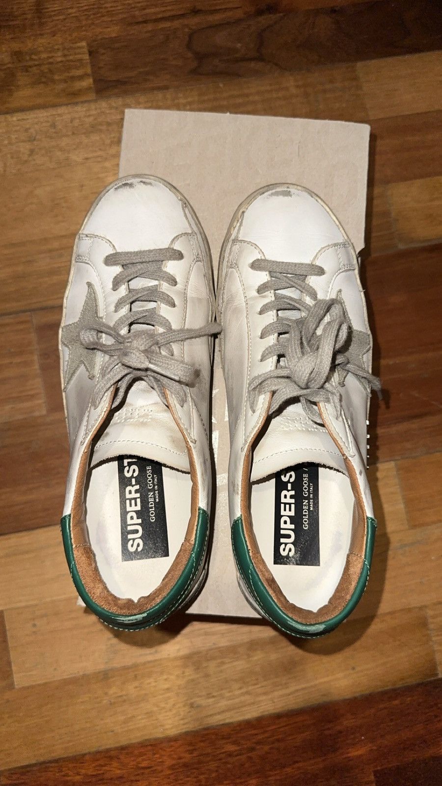 Golden Goose Golden Goose Super-Star White Green Grey Suede Patch Size US 8.5 / IT 38.5 - 2 Thumbnail