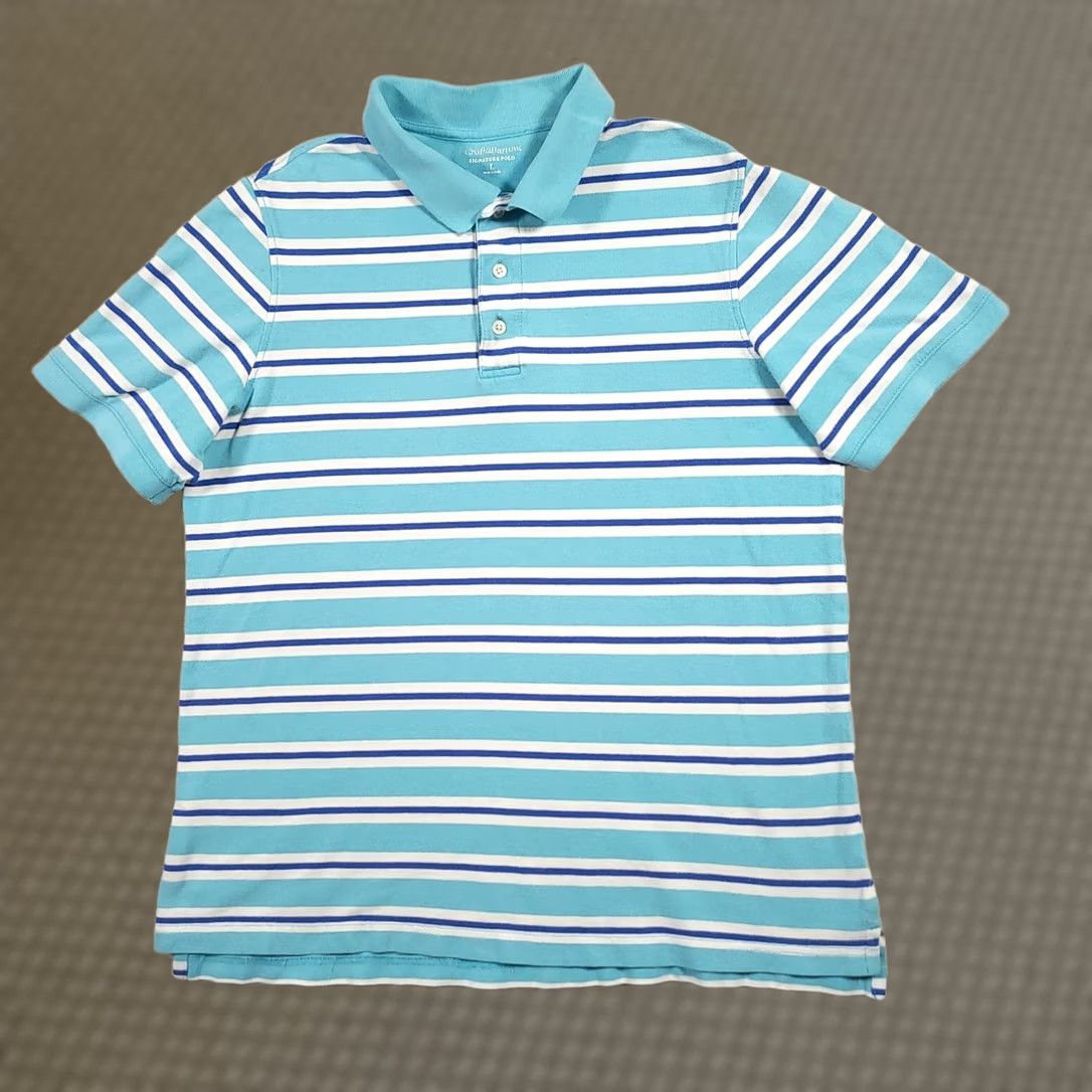 Croft & Barrow Croft & Barrow Polo Shirt Short Sleeve Blue Striped L Mens Regular Size Large Size US L / EU 52-54 / 3 - 1 Thumbnail