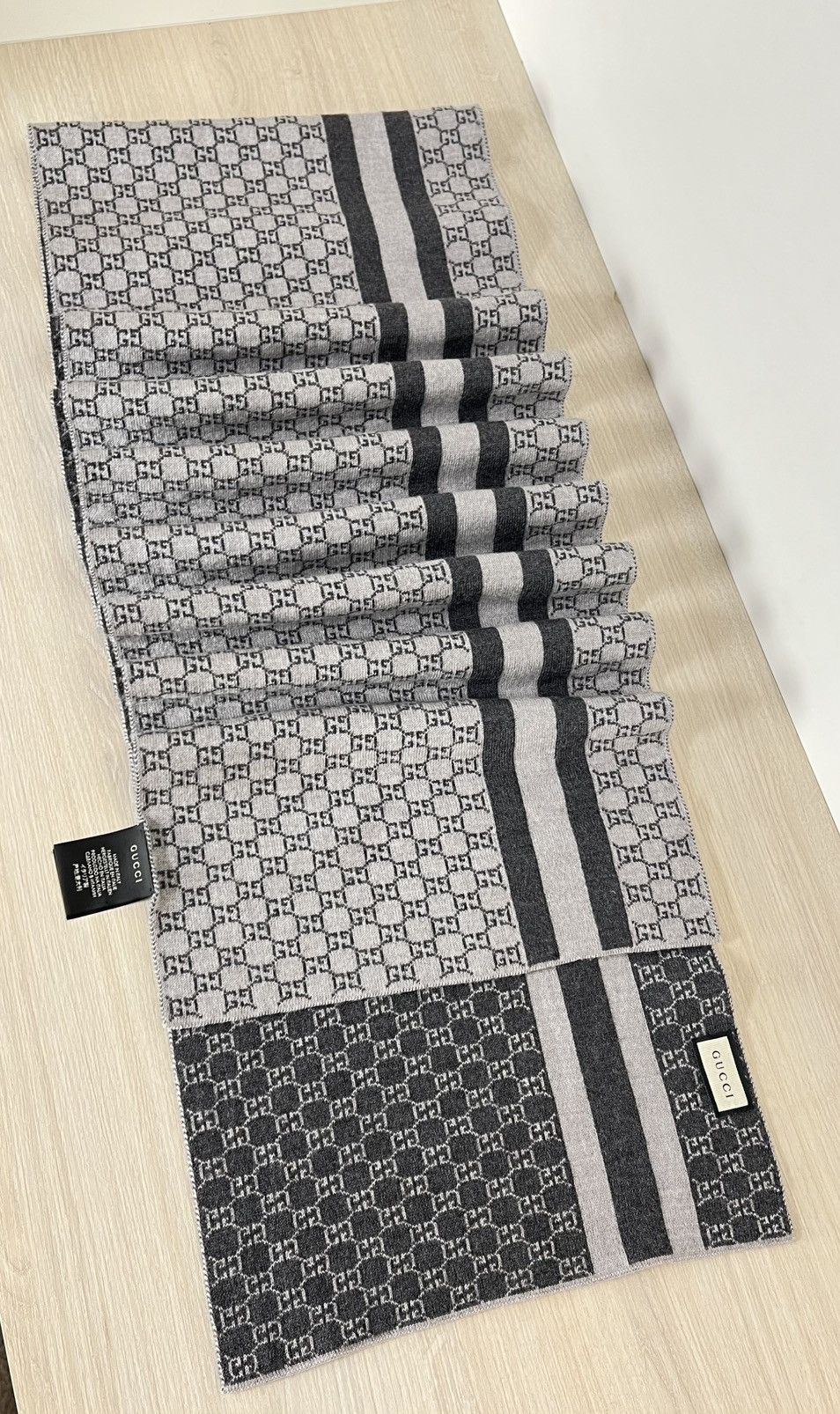 Gucci Gucci GG Jacquard Wool Scarf Size ONE SIZE - 2 Thumbnail