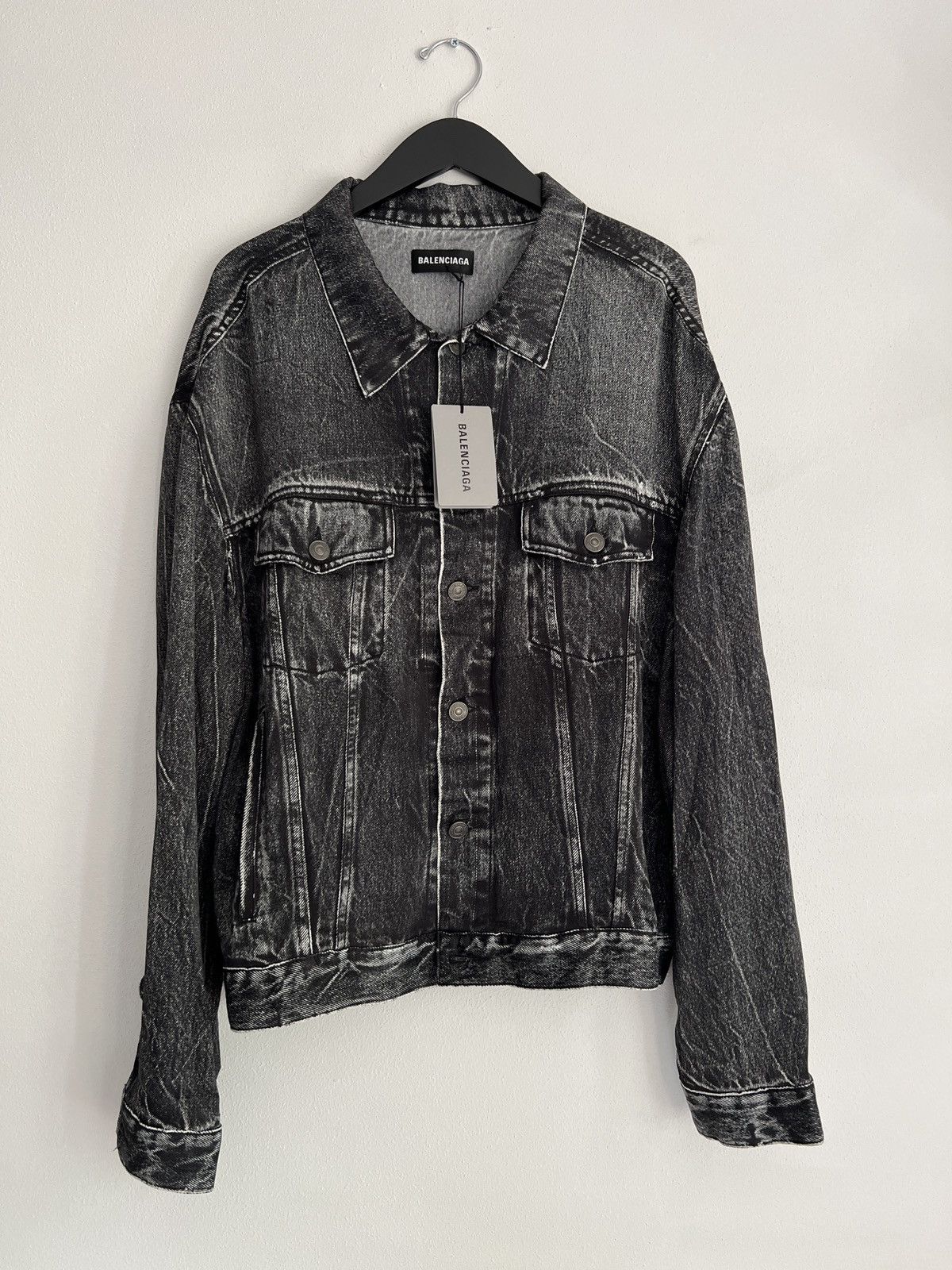 Balenciaga Gray Trompe L’oeil Denim Jacket - Sz M