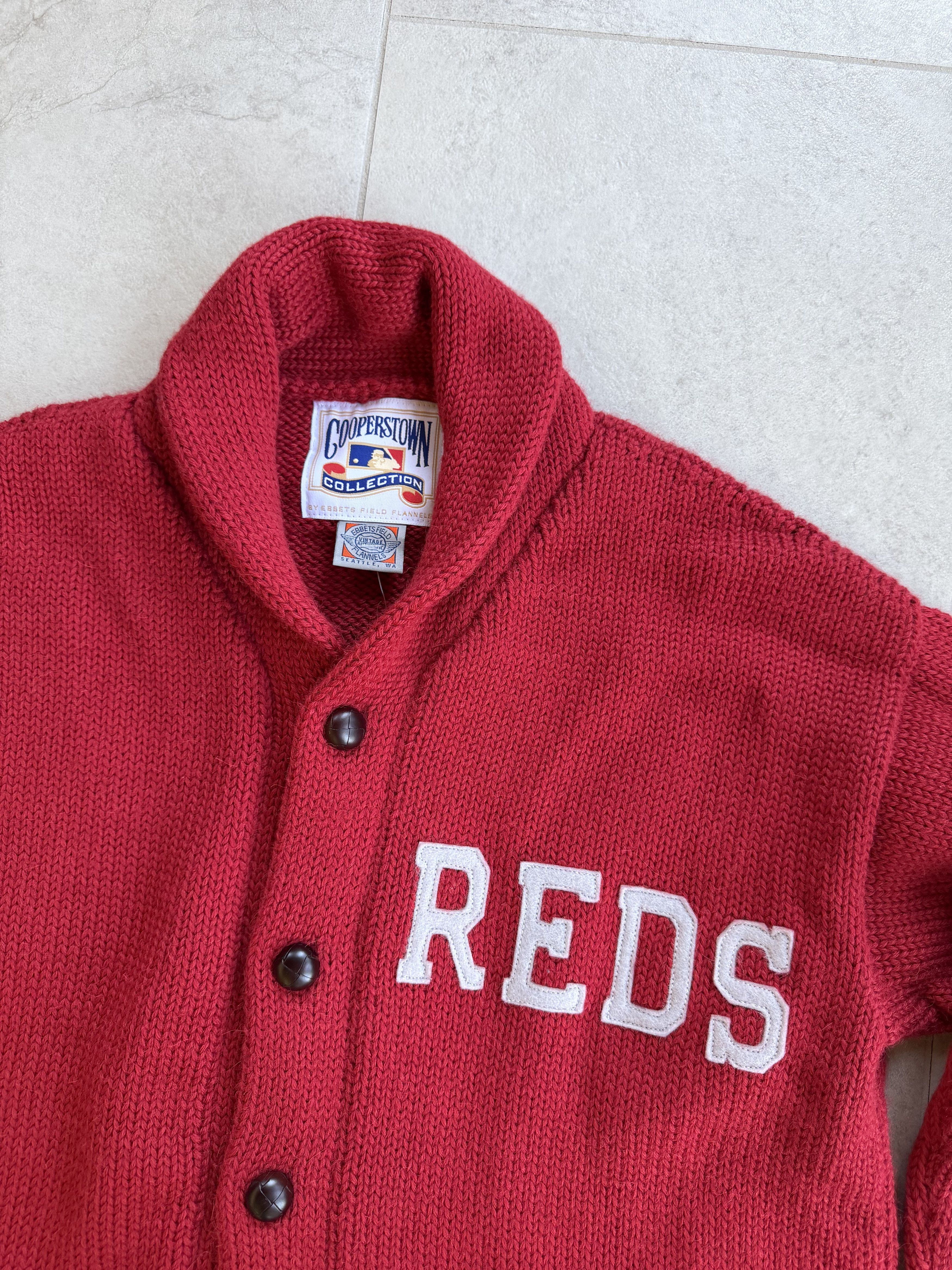 Ebbets Field Flannels Ebbets Field 1919 Cincinnati Reds Shawl Collar Sweater Size US XXL / EU 58 / 5 - 2 Thumbnail