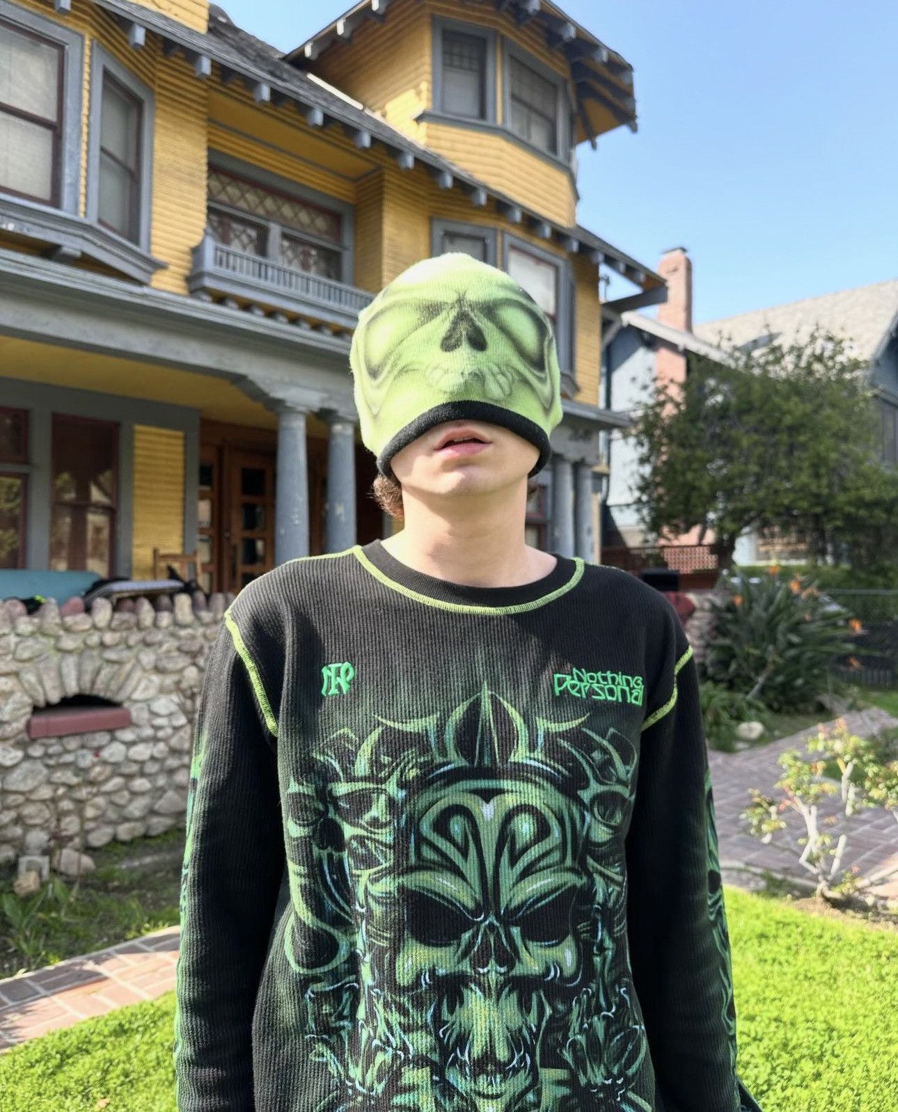 Vintage Brand New Airbrushed Nothing Personal x Hellstar Thermal XL Size US XL / EU 56 / 4 - 5 Thumbnail
