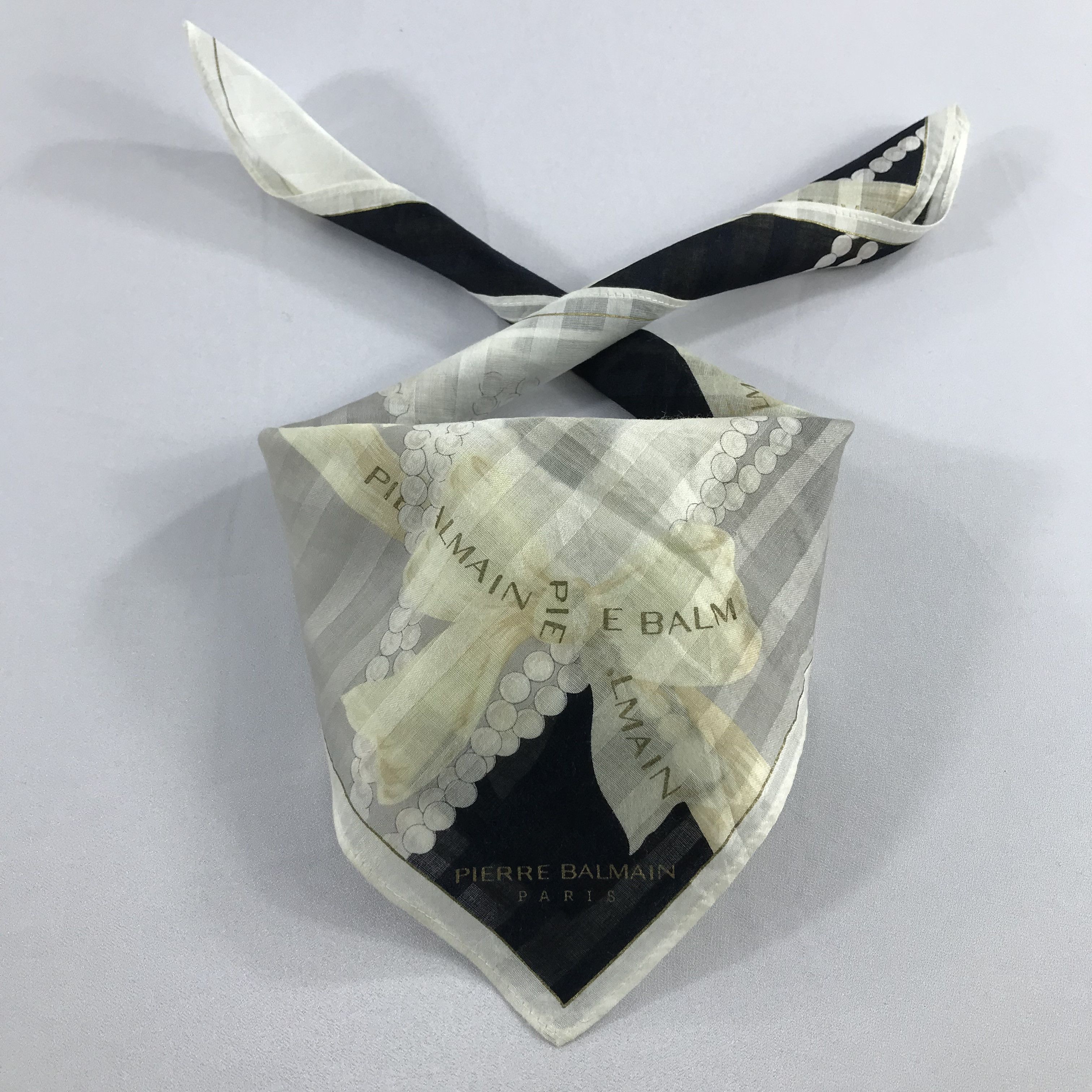 Pierre Balmain × Vintage Pierre Balmain Bandana / Handkerchief / Neckerchief - S2247 Size ONE SIZE - 3 Thumbnail