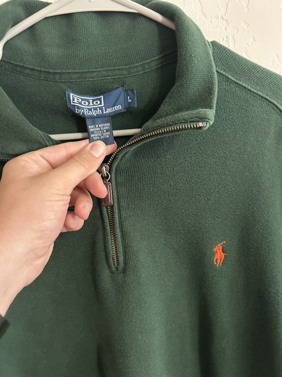 Polo Ralph Lauren Vintage Polo Ralph Lauren Green Qtr Zip Size Large Size US L / EU 52-54 / 3 - 2 Thumbnail