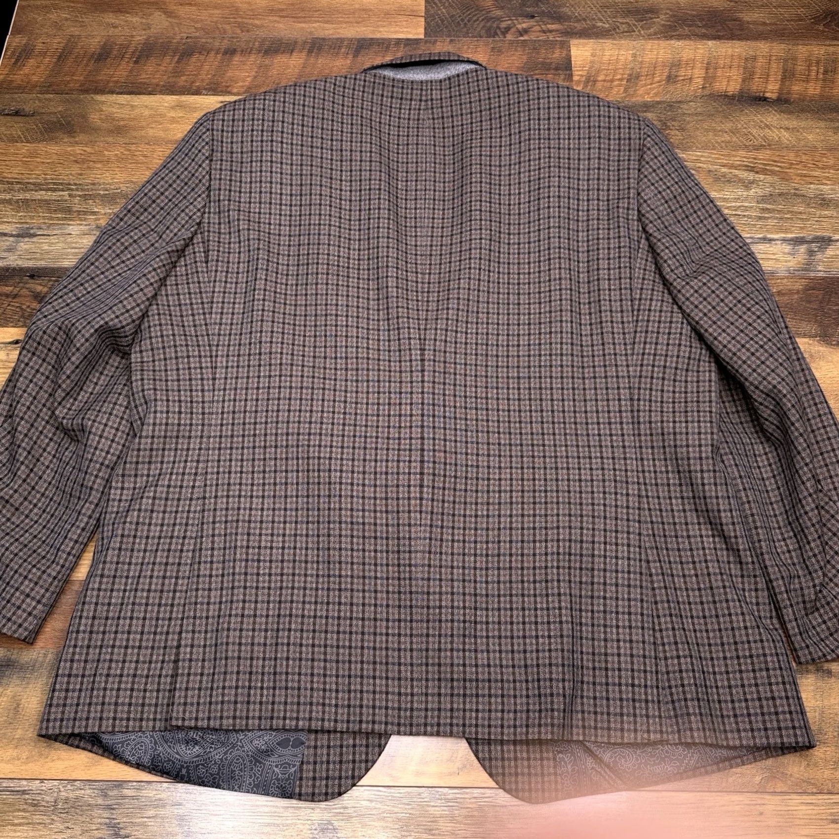 Vintage Oak Hill Blazer 2XLT 50L 52L Tan Check Sport Coat - Vintage Size 50R - 2 Thumbnail