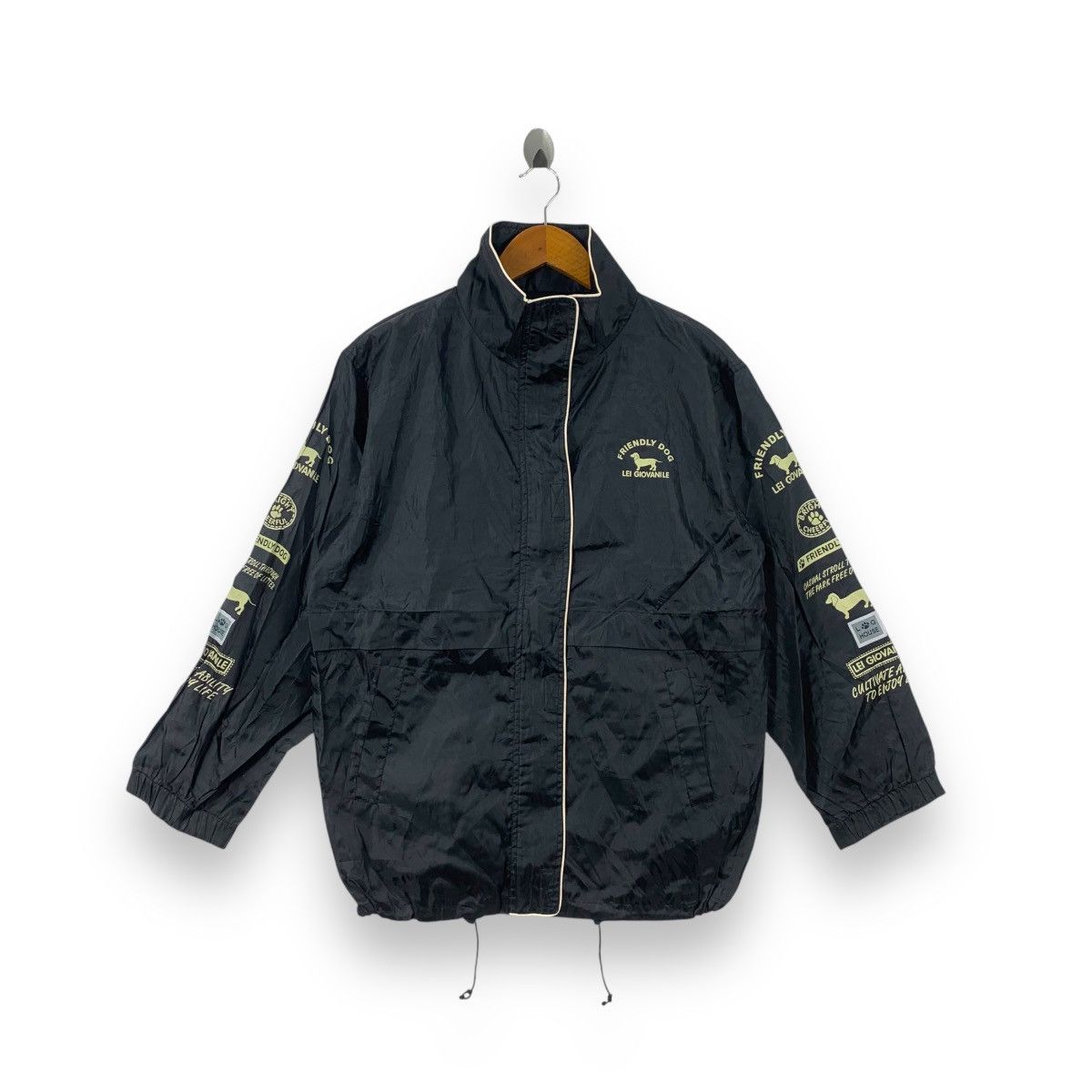 Vintage Vintage LEI GIOVANILE Friendly Dog Windbreaker Jacket Size L / US 10 / IT 46 - 2 Thumbnail