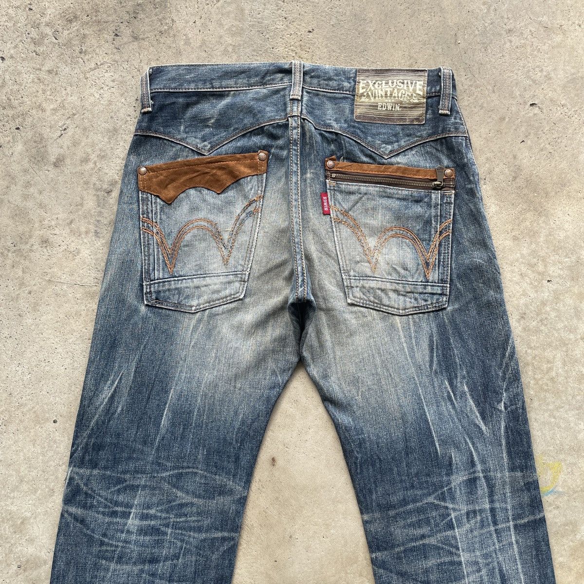 Edwin W34x31.5 Vintage Edwin Distressed Denim Faded Jeans Pants Size US 34 / EU 50 - 11 Thumbnail