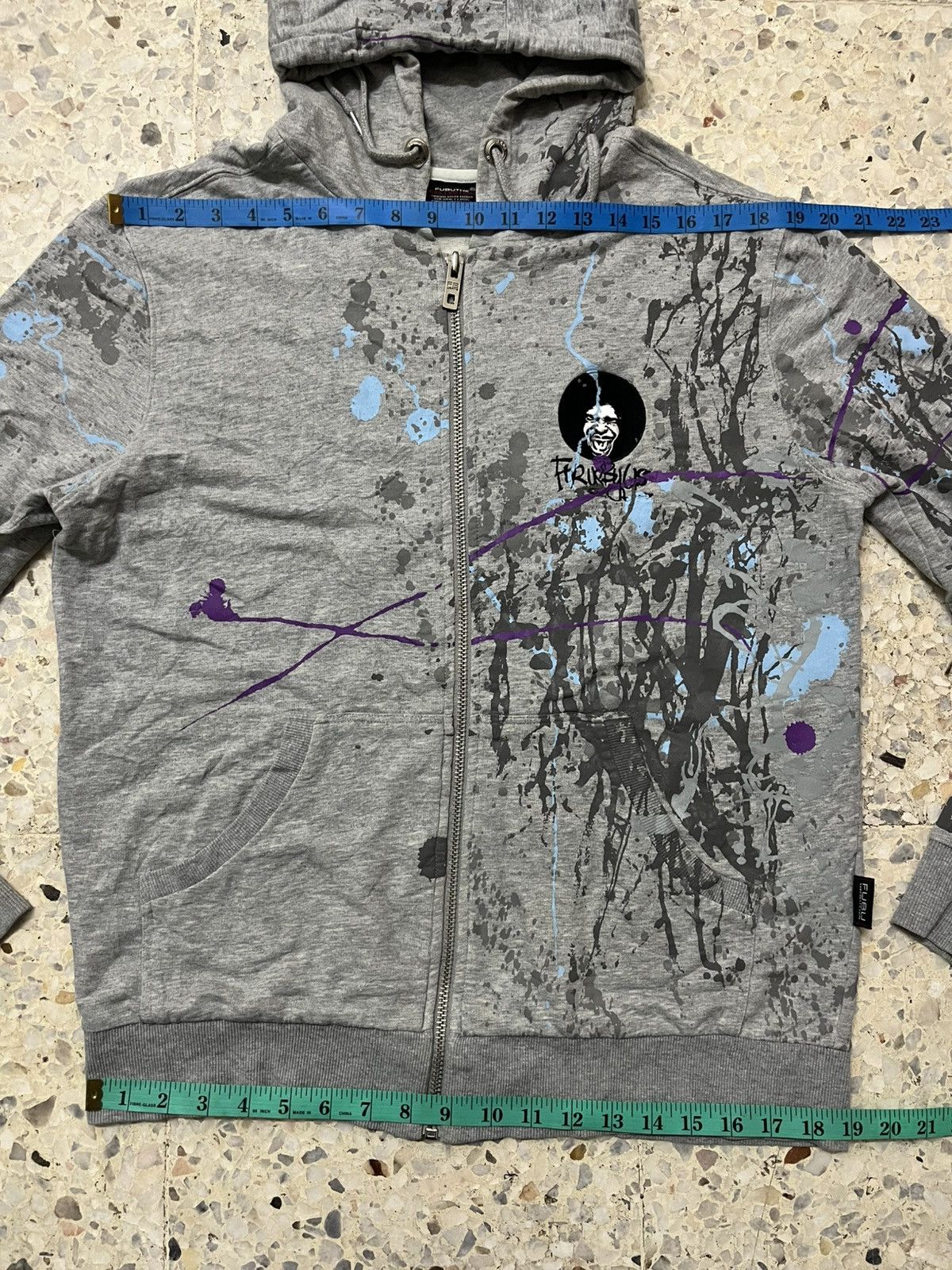 Fubu FUBU Collection Zip Hoodie Grey Paint Splatter Rare Design Size US L / EU 52-54 / 3 - 19 Thumbnail