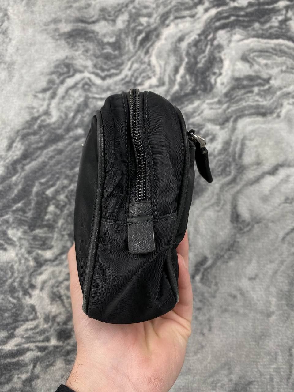 Prada Prada Tessuto Nylon Saffiano Wristlet Mini Bag Women Black Size ONE SIZE - 6 Thumbnail